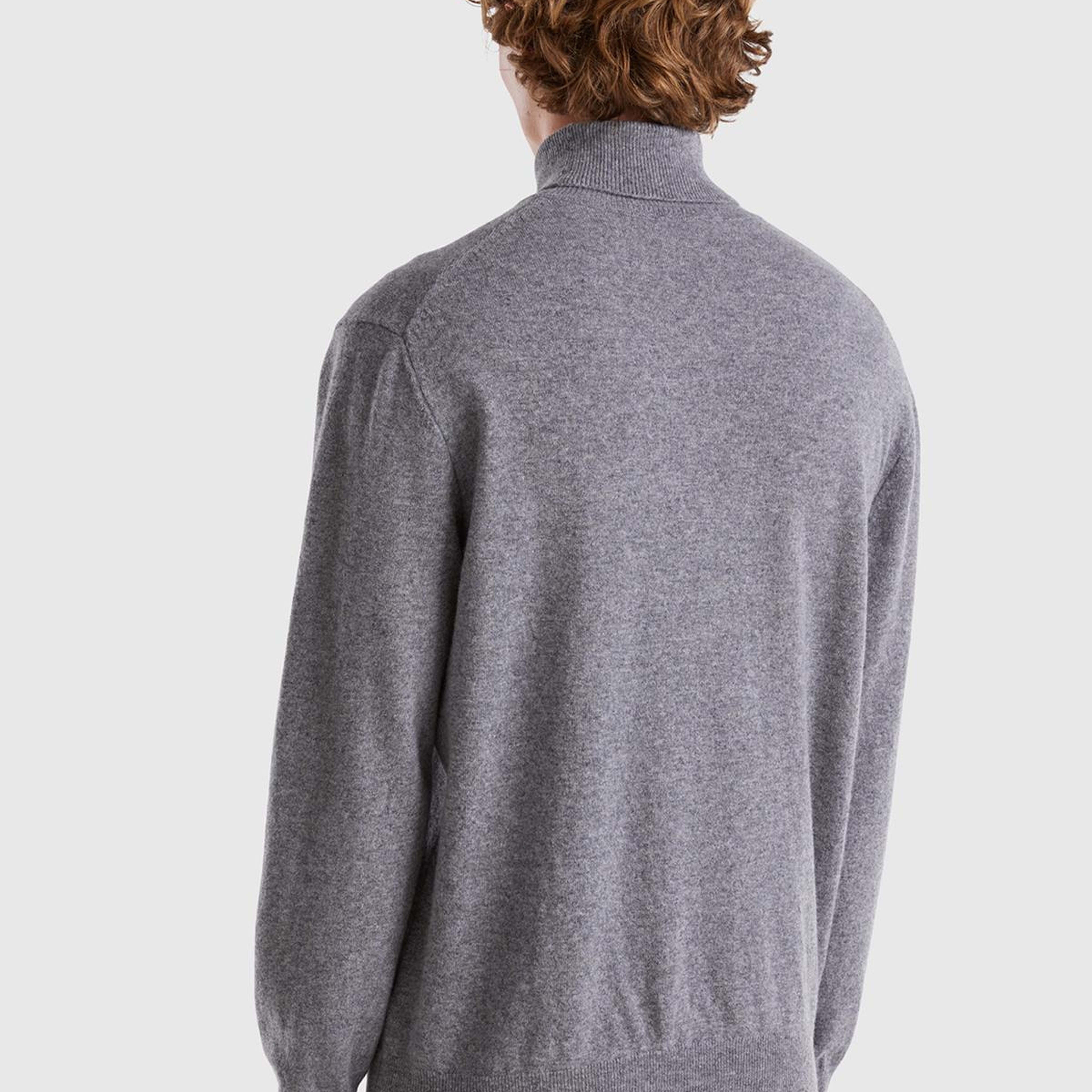 Erkek Antrasit Melanj %100 Merino Boğazlı  Kazak