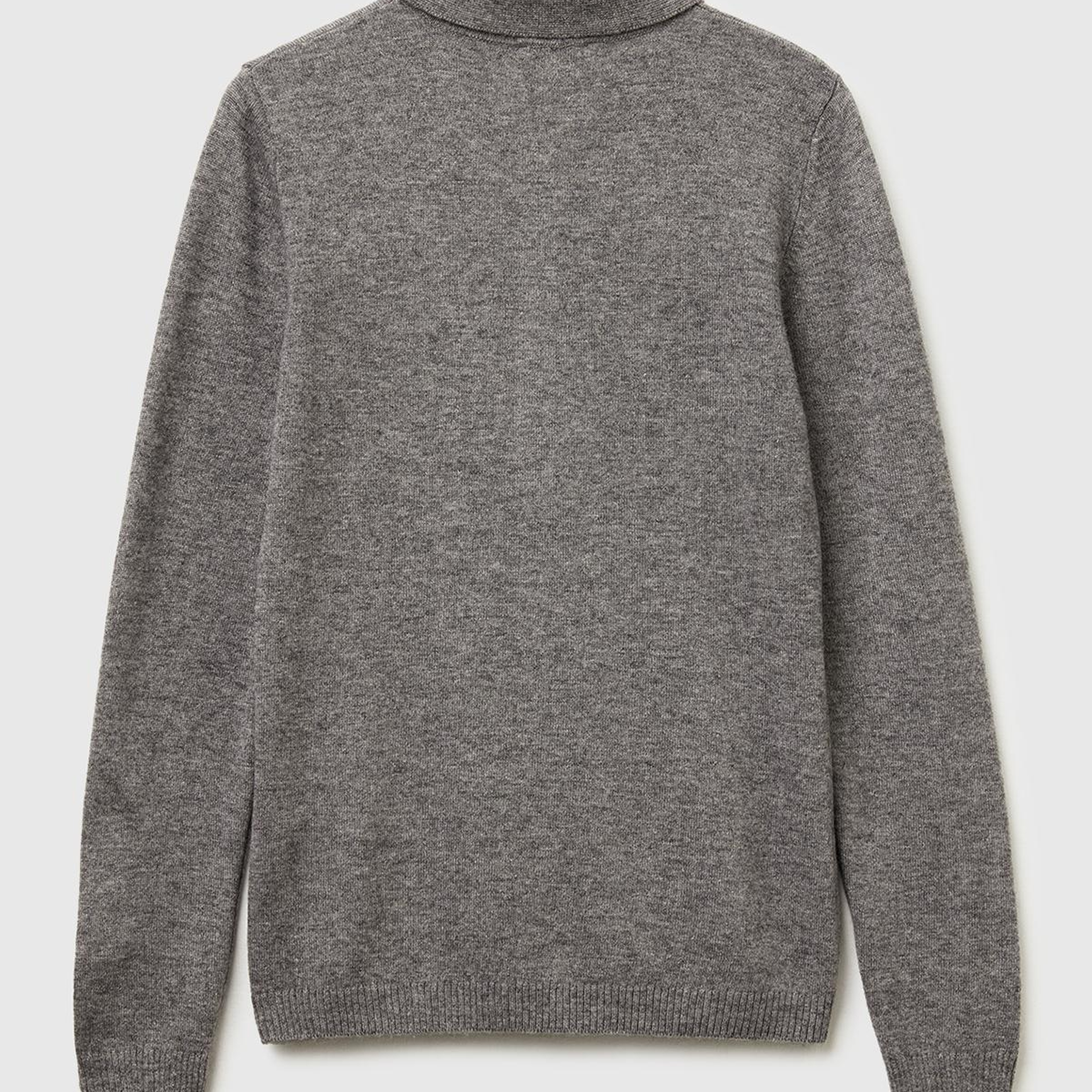 Kadın Antrasit Melanj Yün ve Kaşmir Karışımlı Regular Fit Polo Yaka Kazak