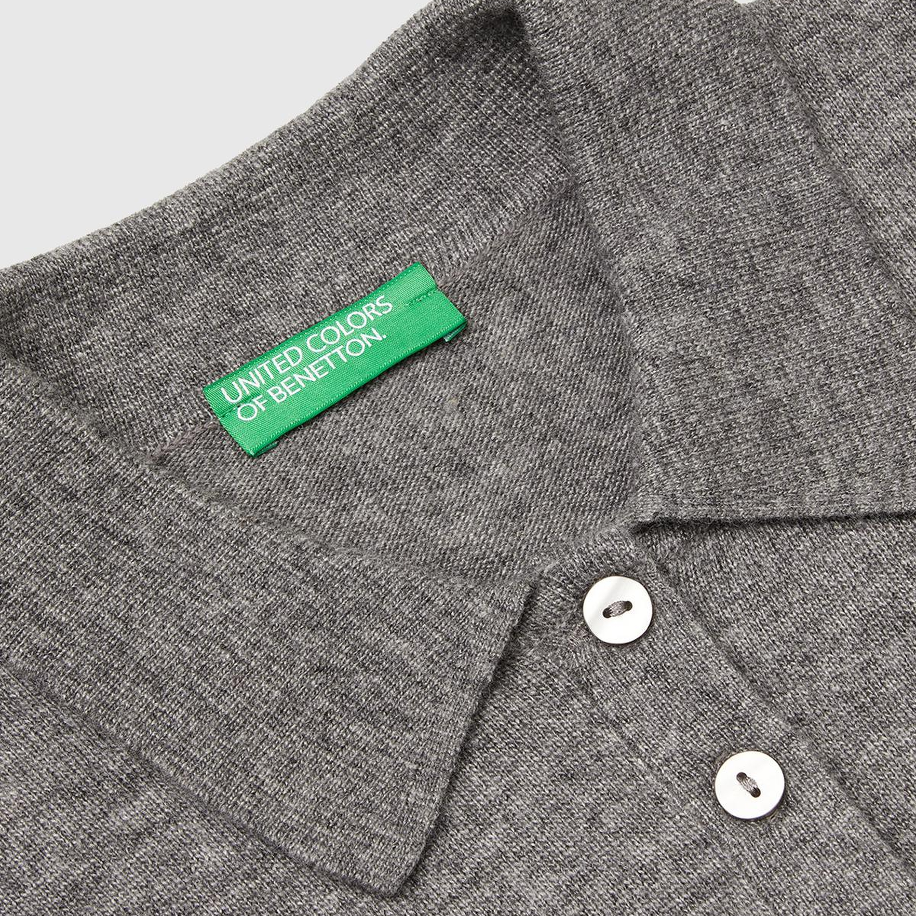 Kadın Antrasit Melanj Yün ve Kaşmir Karışımlı Regular Fit Polo Yaka Kazak