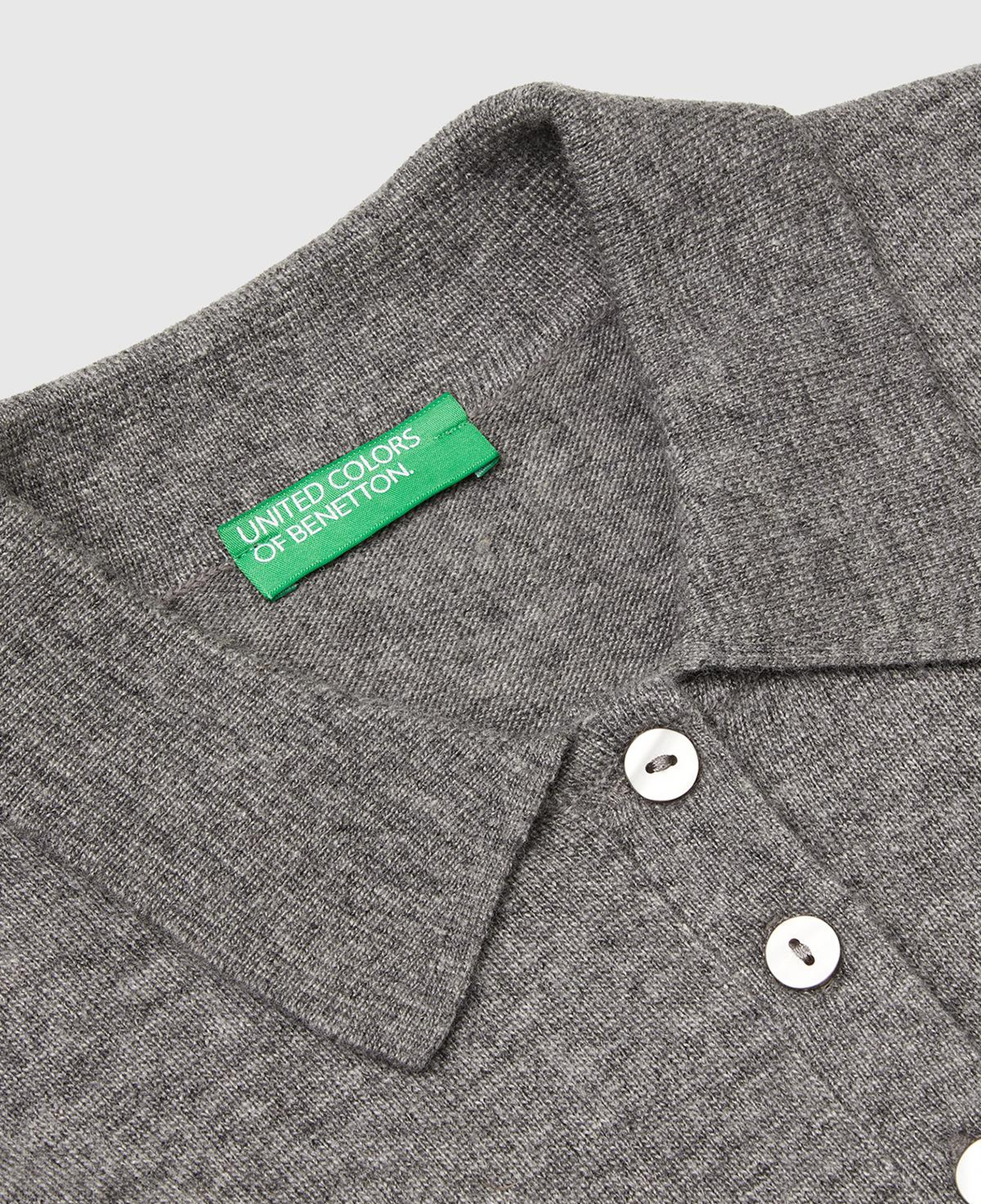 Kadın Antrasit Melanj Yün ve Kaşmir Karışımlı Regular Fit Polo Yaka Kazak