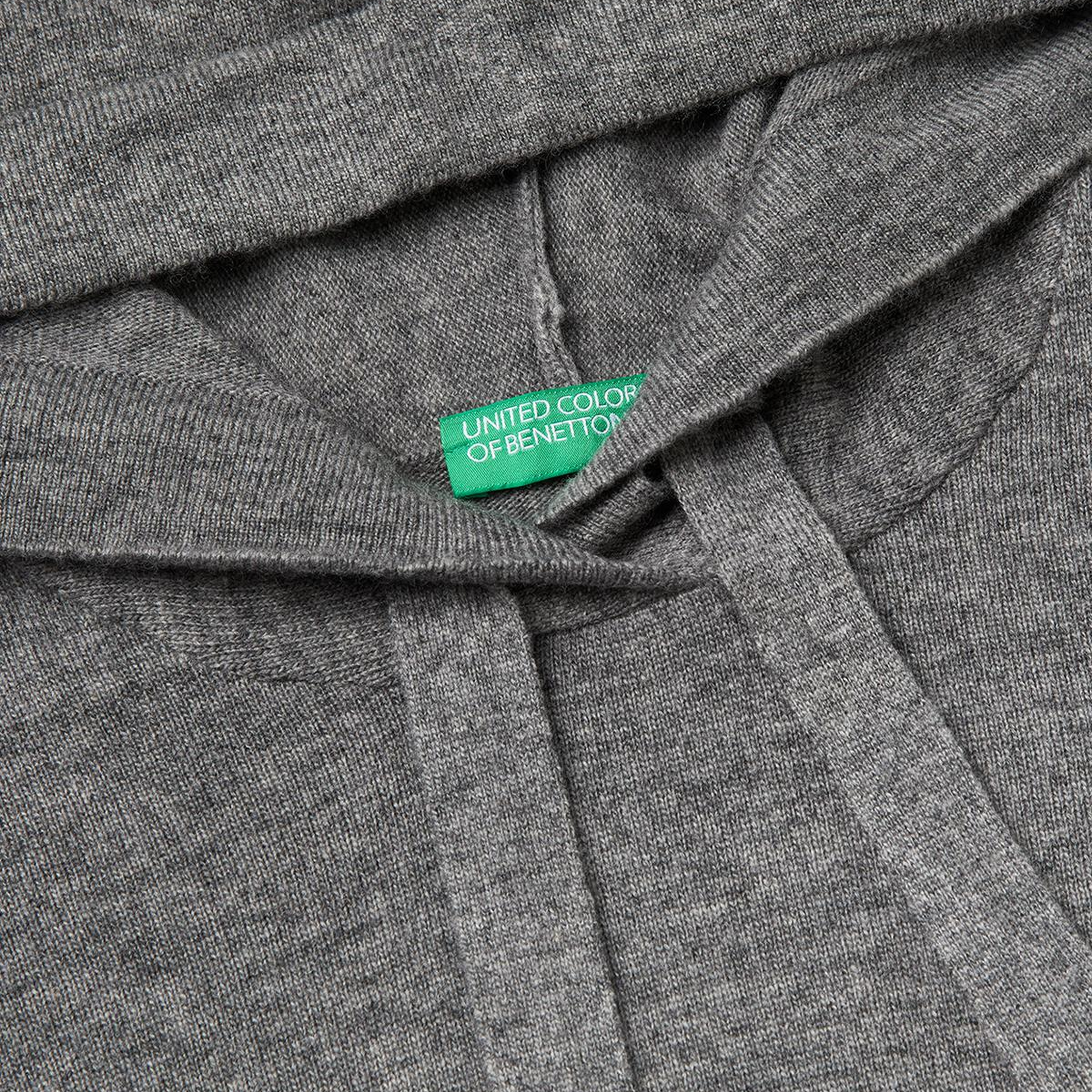 Kadın Antrasit Melanj Yün ve Kaşmir Karışımlı Kapüşonlu Kazak