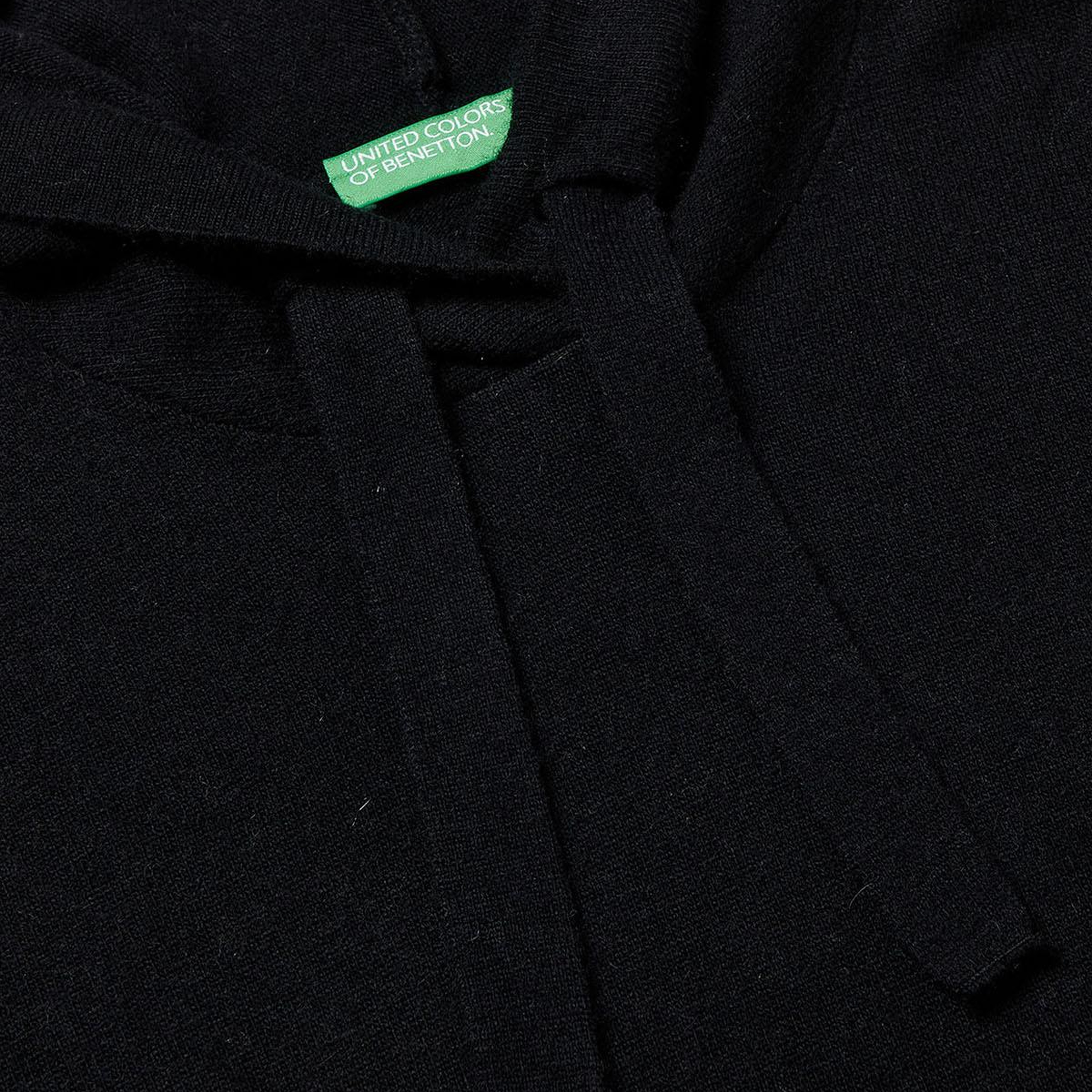 Kadın Sİyah Yün ve Kaşmir Karışımlı Kapüşonlu Kazak