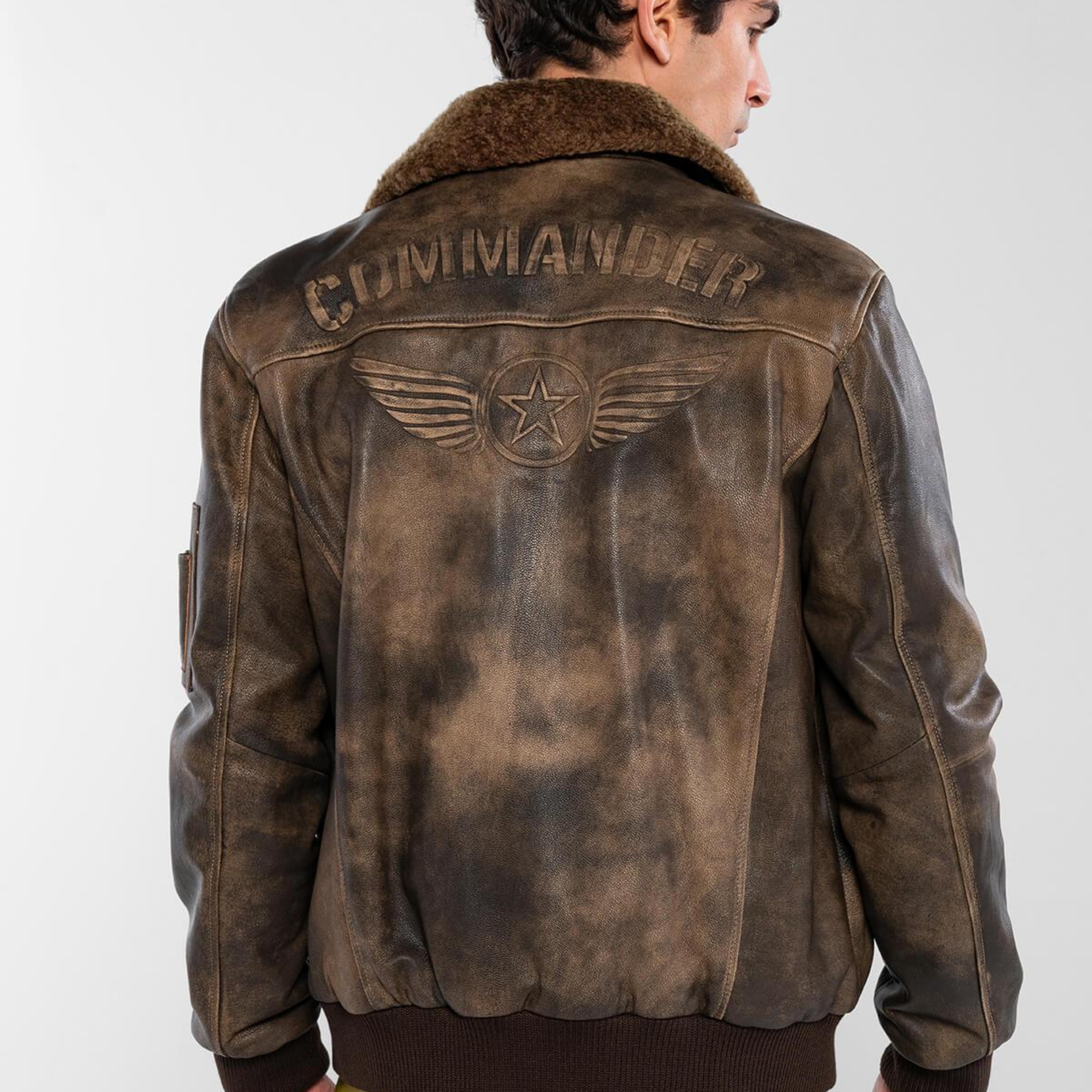 Tamer Tanca Erkek Hakiki Deri Viski Eskitme Deri Mont