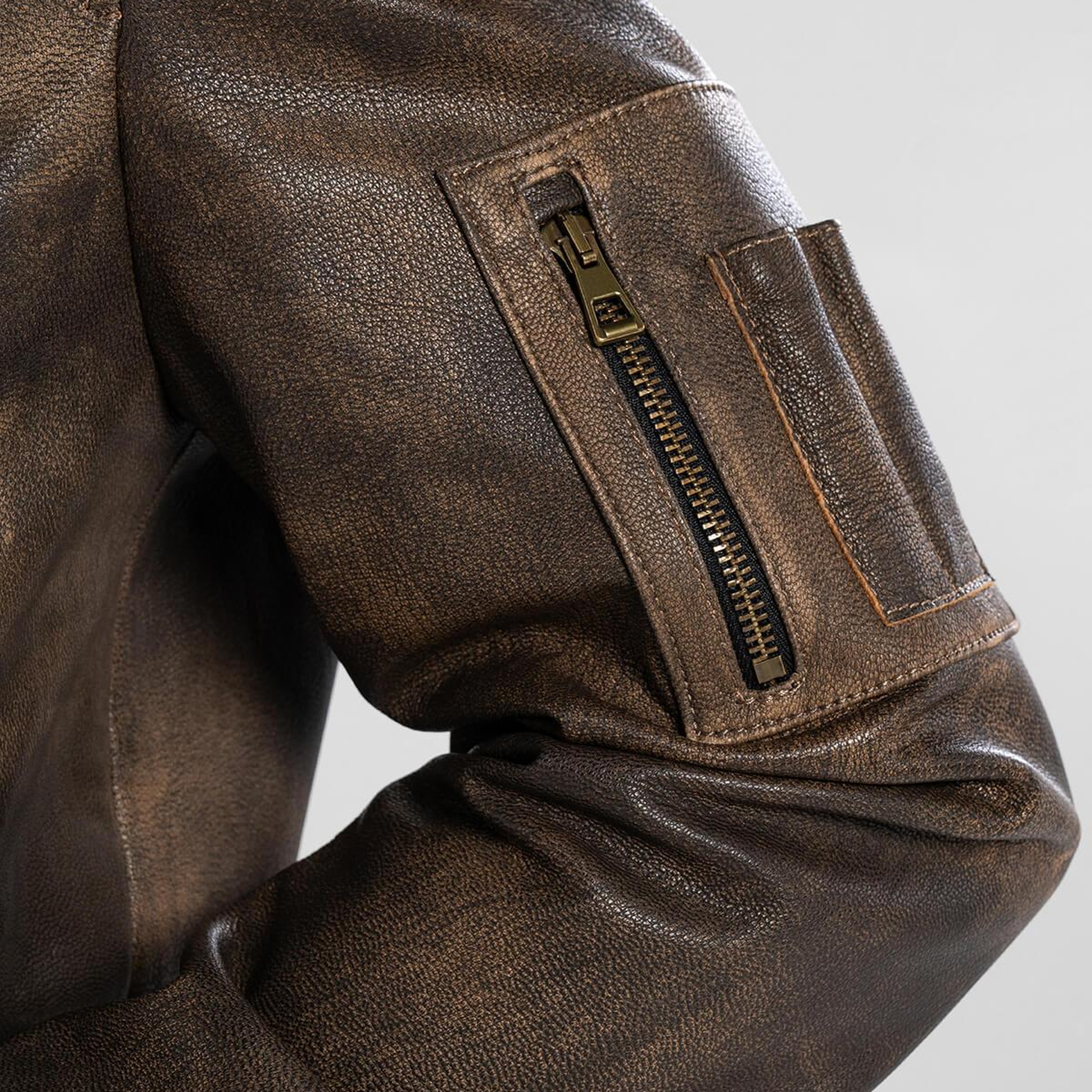 Tamer Tanca Erkek Hakiki Deri Viski Eskitme Deri Mont