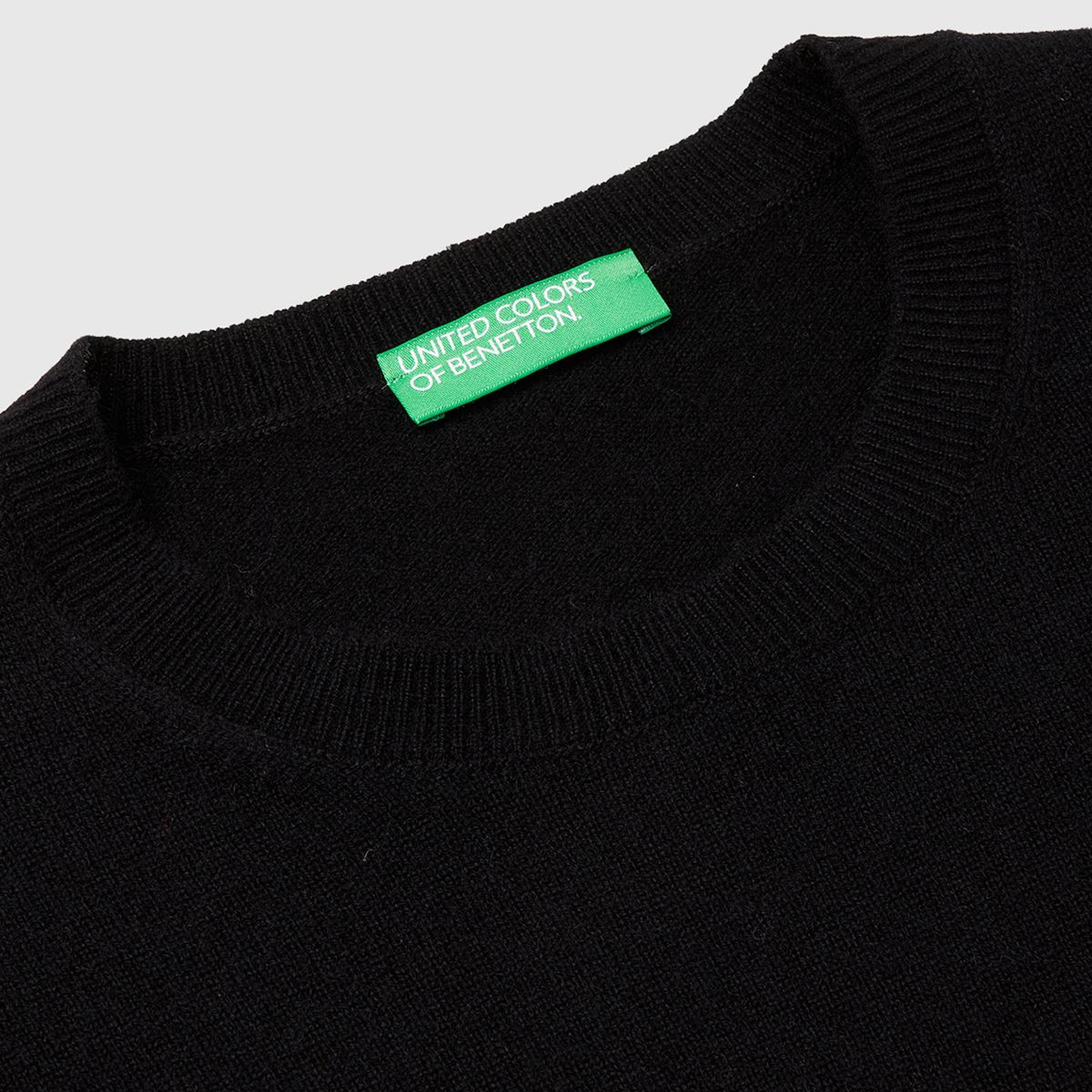 Kadın Siyah %100 Kaşmir Bisiklet Yaka Düz Kazak