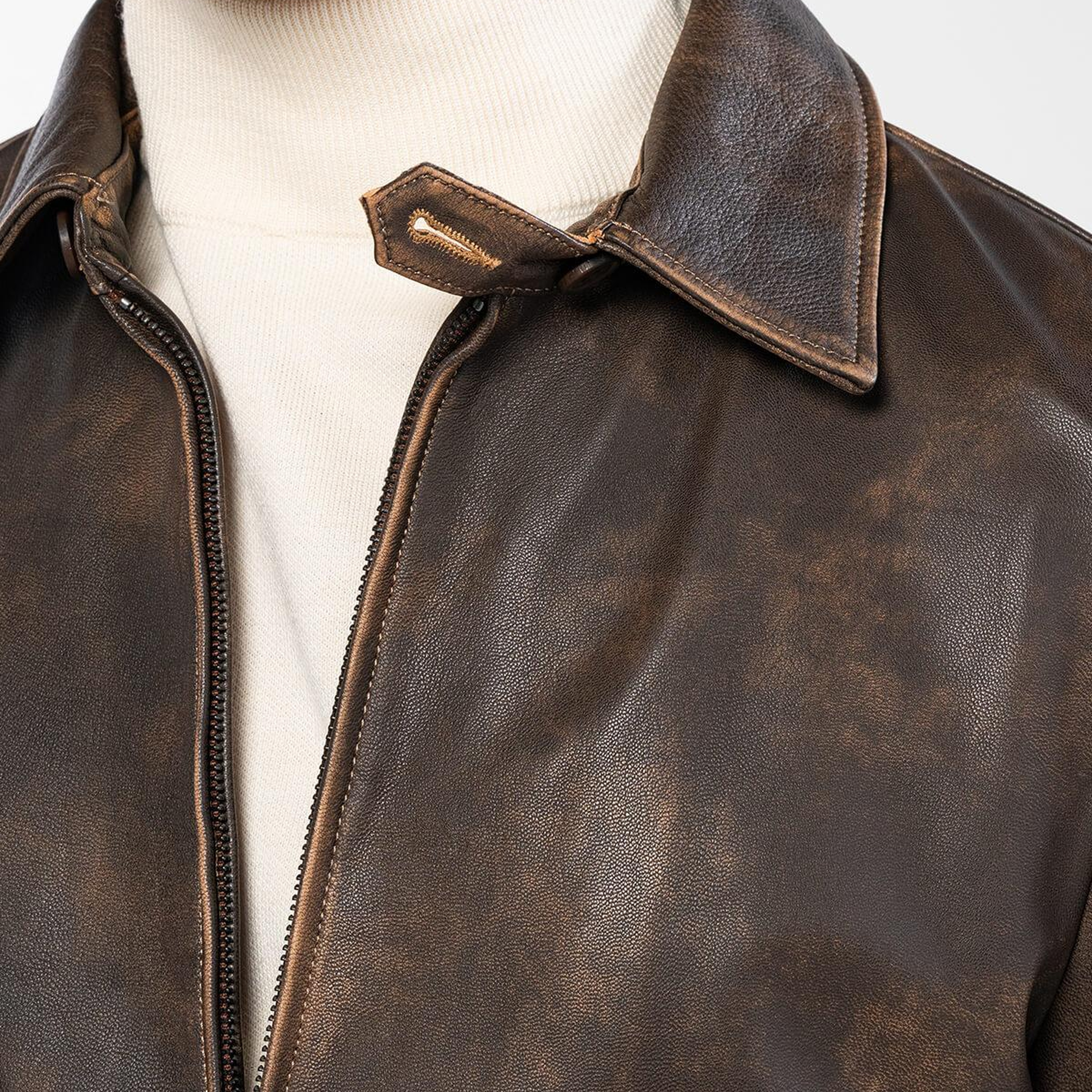 Tamer Tanca Erkek Hakiki Deri Viski Eskitme Deri Mont