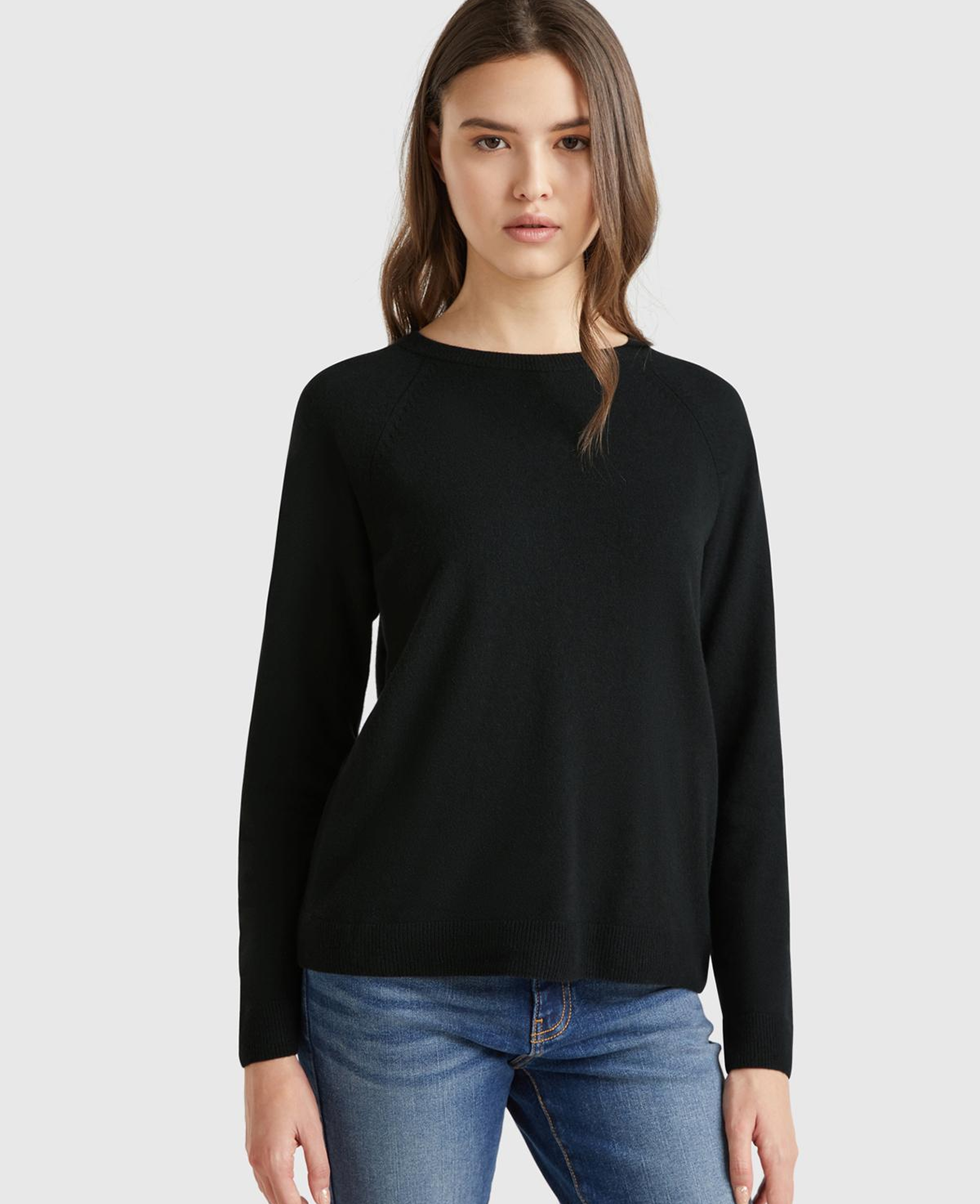 Kadın Sİyah Kaşmir Karışımlı Kazak