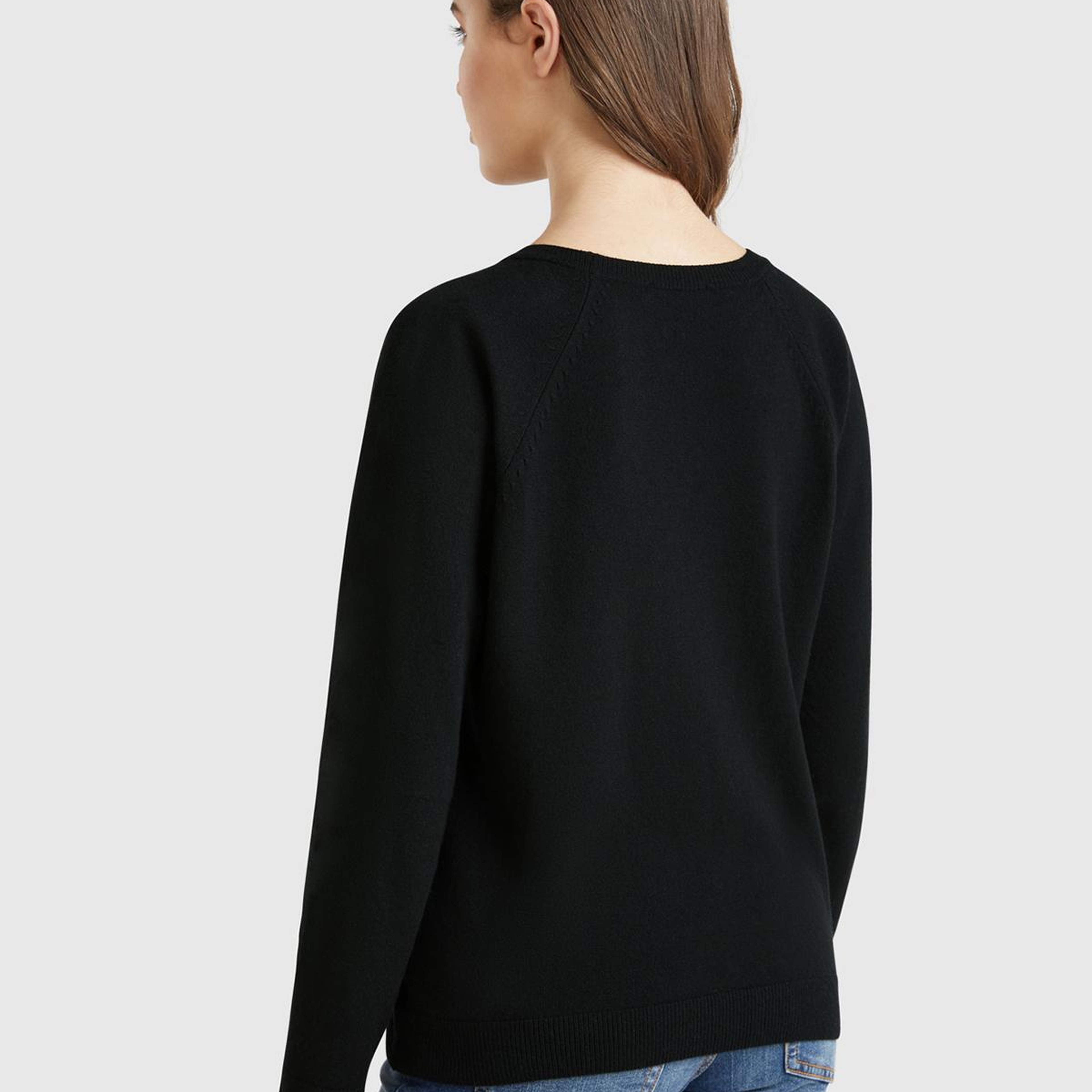 Kadın Sİyah Kaşmir Karışımlı Kazak