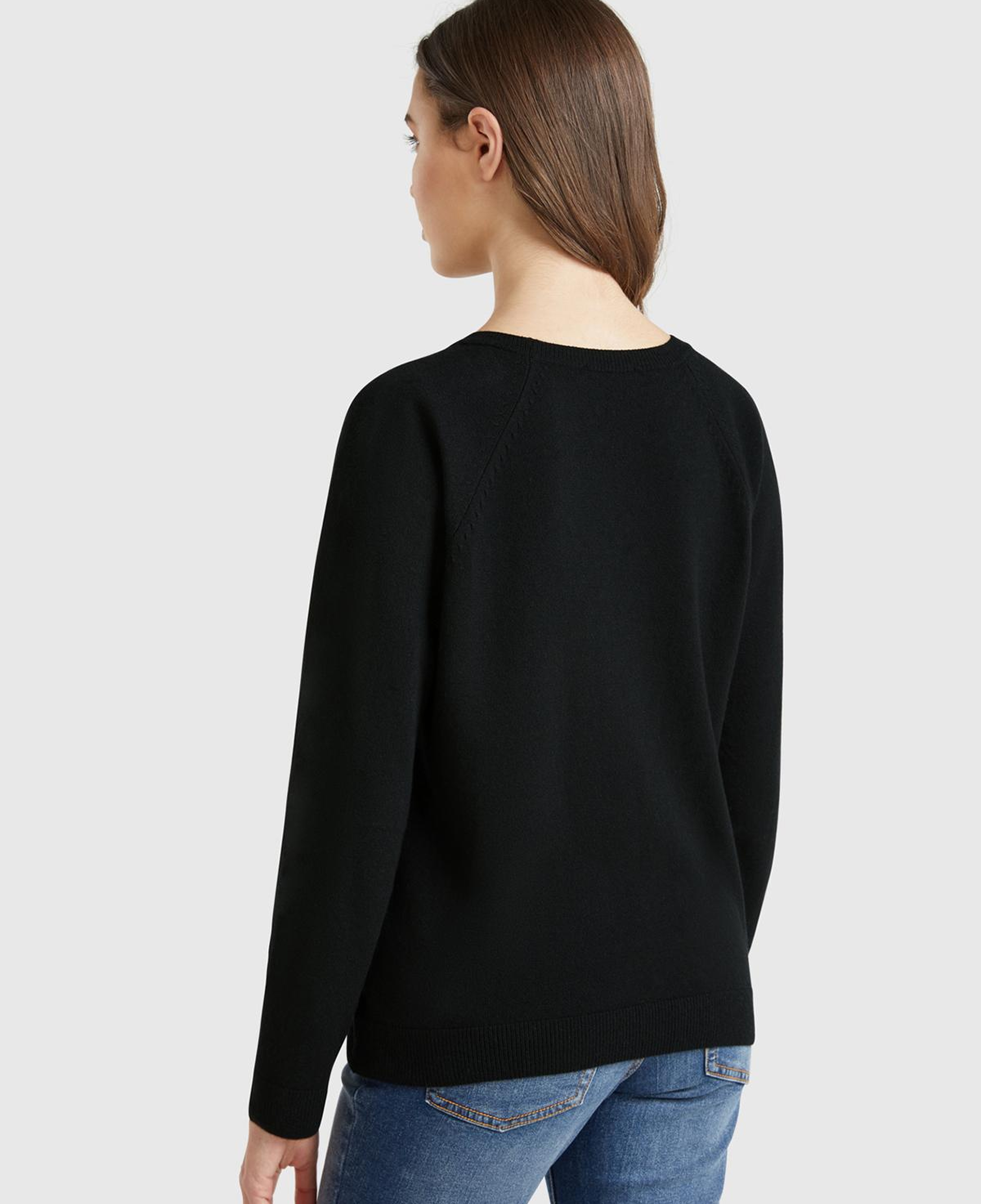 Kadın Sİyah Kaşmir Karışımlı Kazak