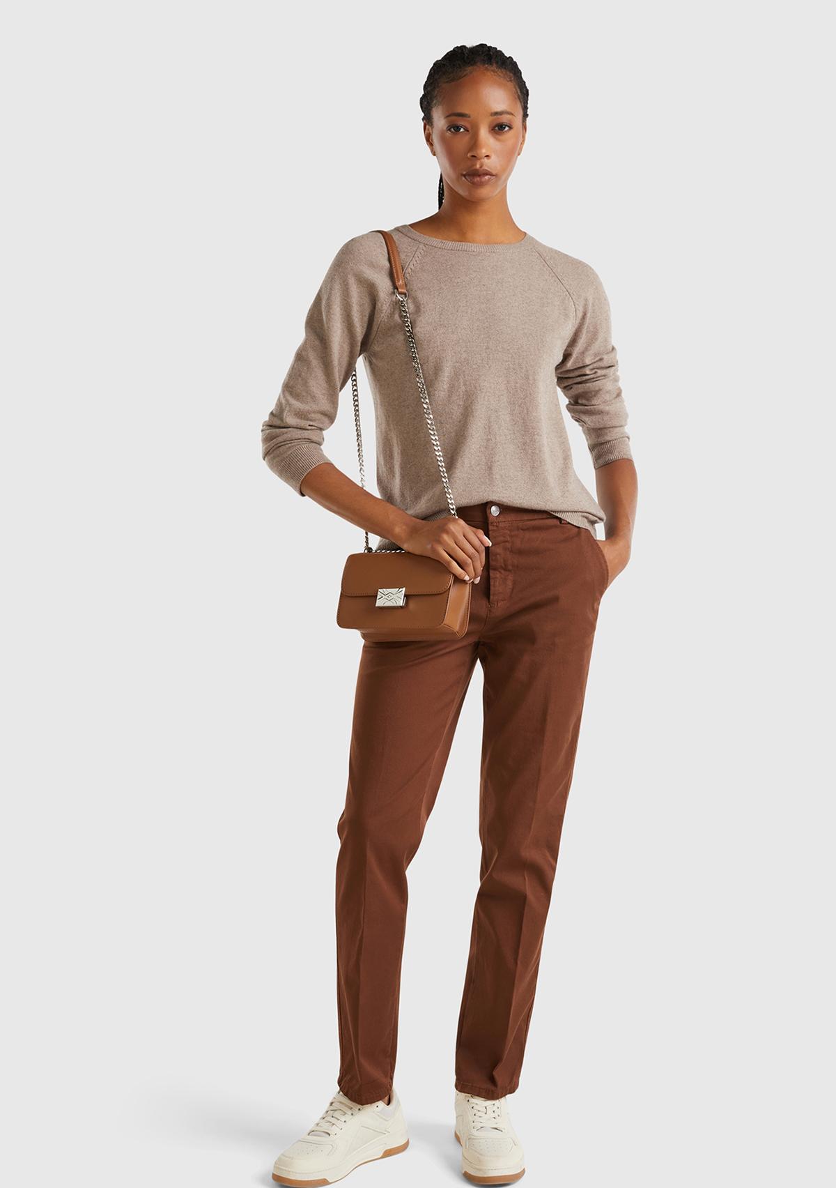 Kadın Taba Kaşmir Karışımlı Kazak