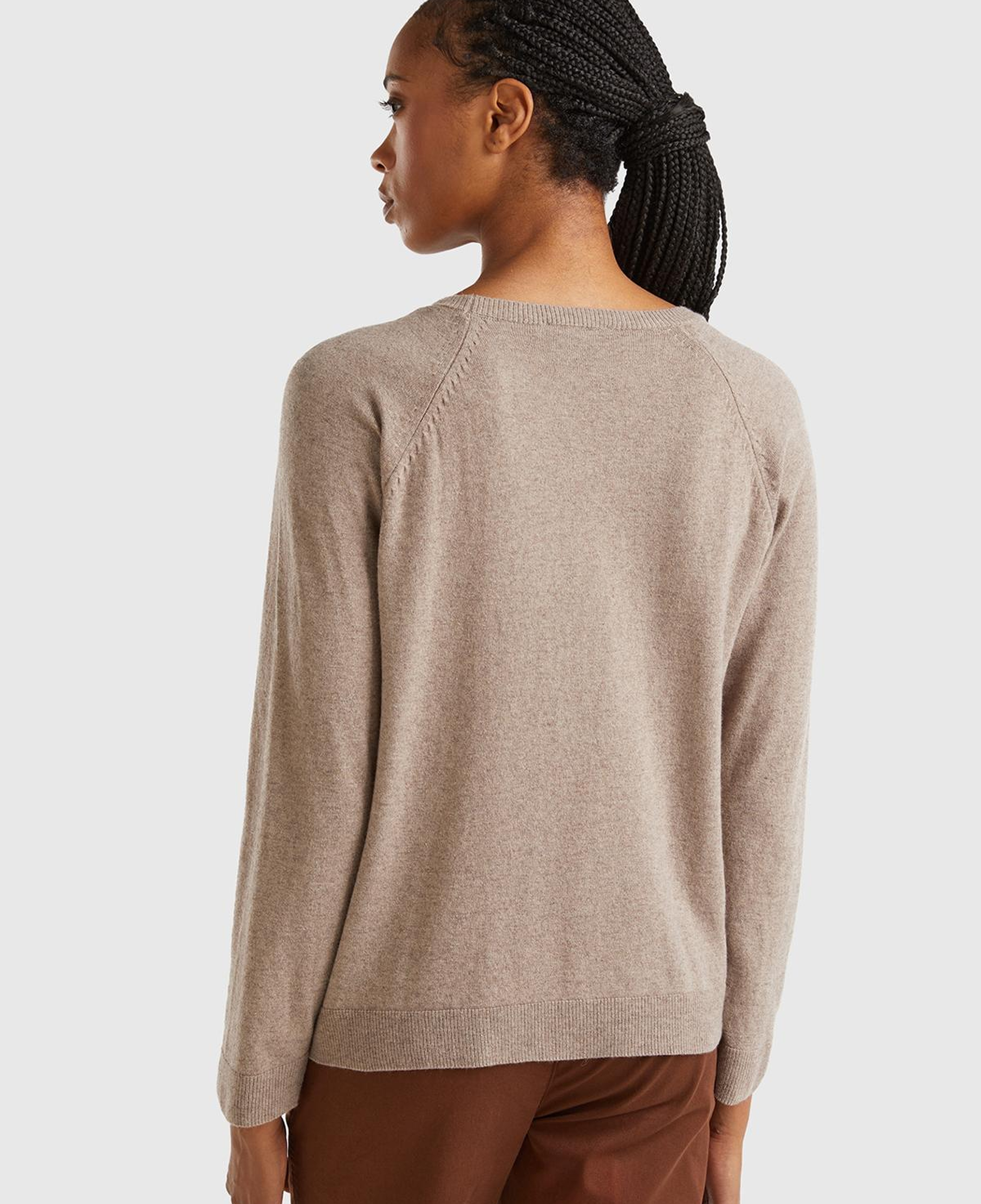 Kadın Taba Kaşmir Karışımlı Kazak