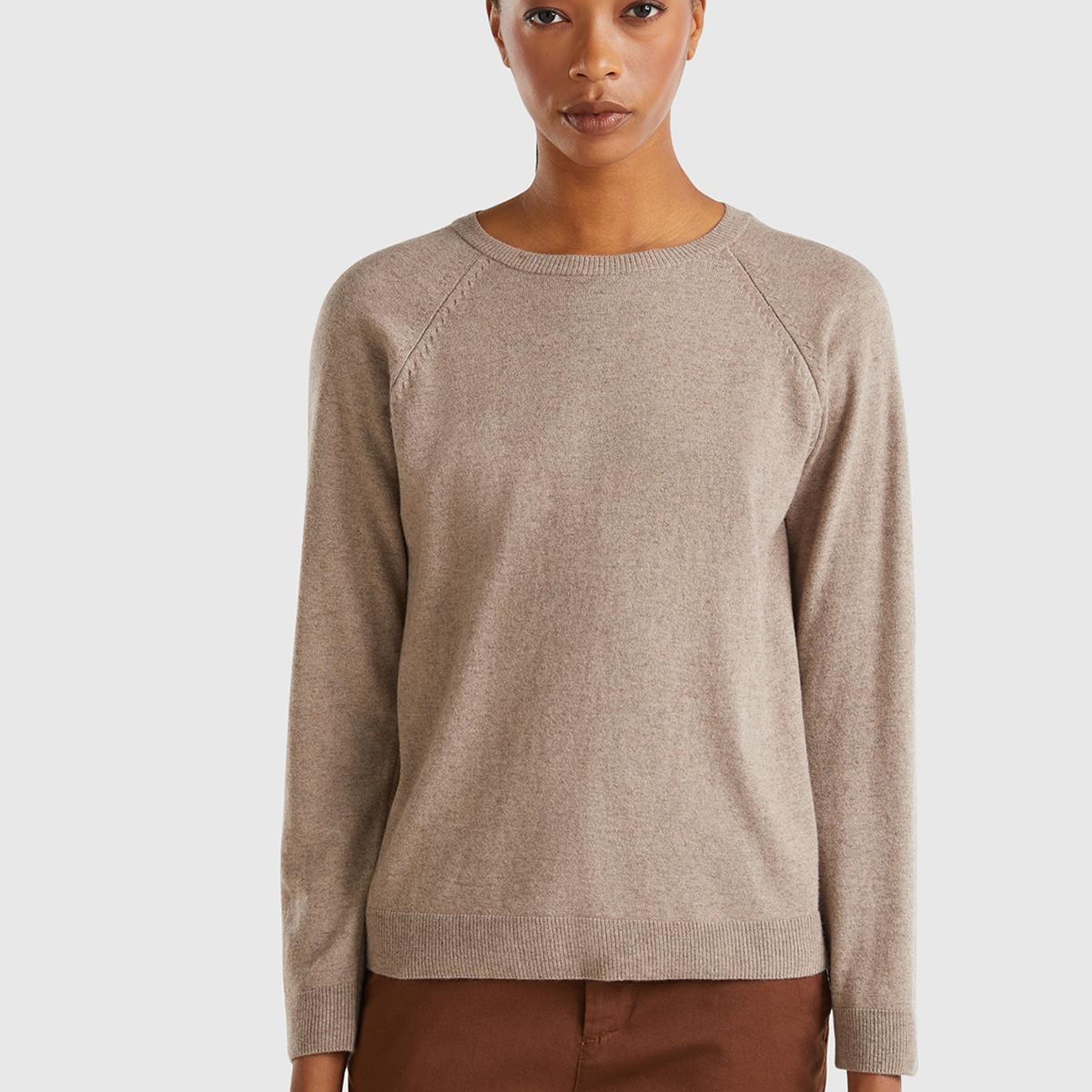 Kadın Taba Kaşmir Karışımlı Kazak