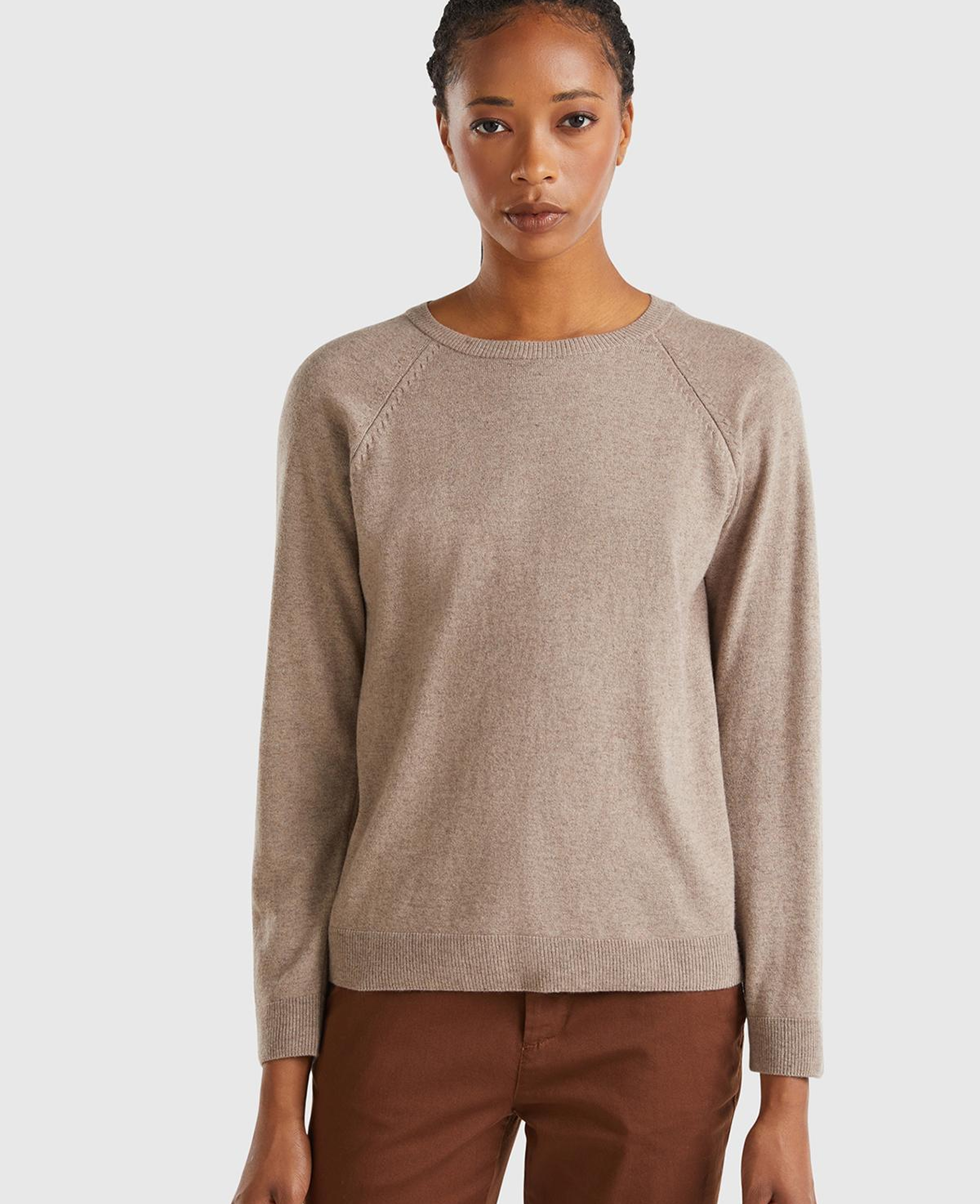 Kadın Taba Kaşmir Karışımlı Kazak