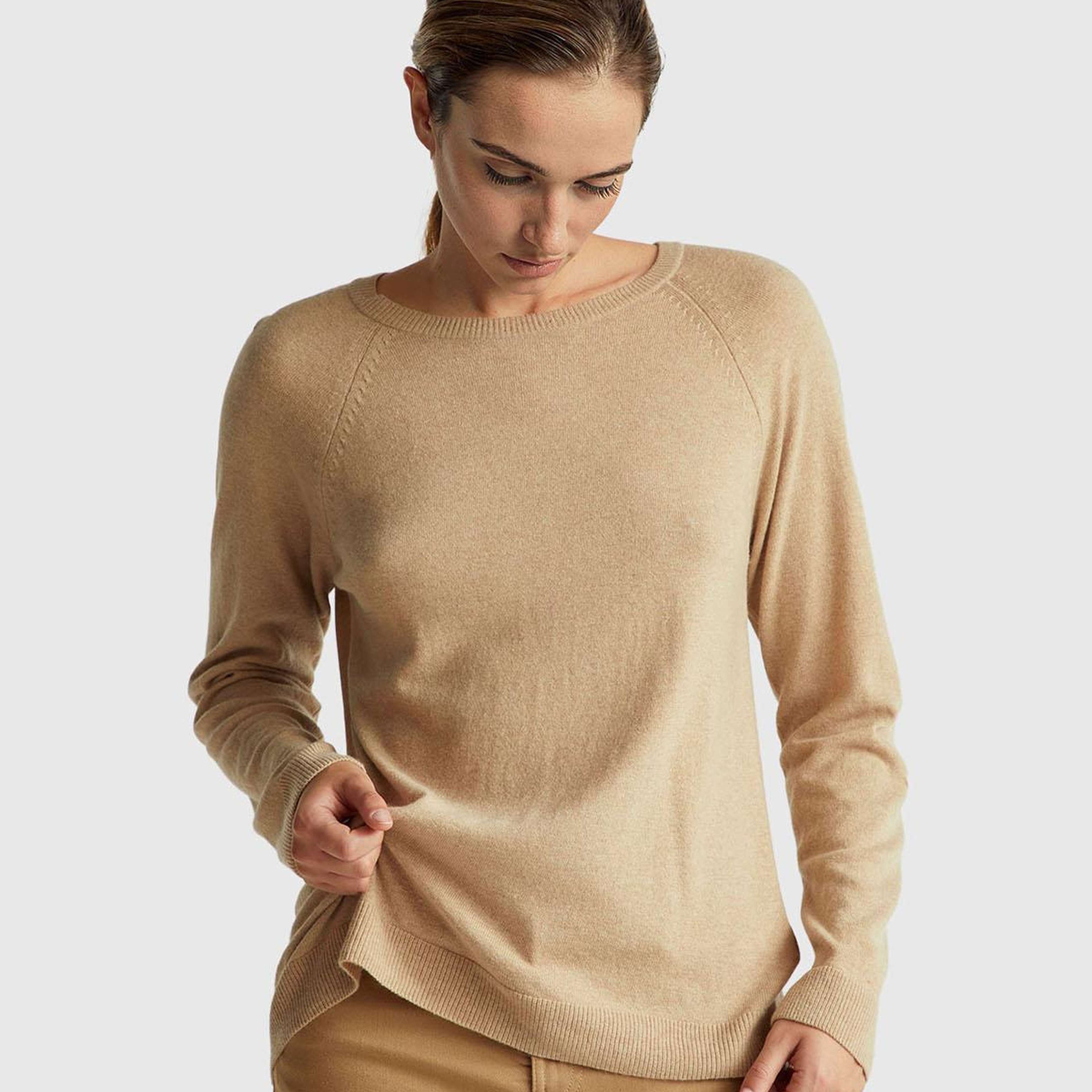 Kadın Turuncu Kaşmir Karışımlı Kazak