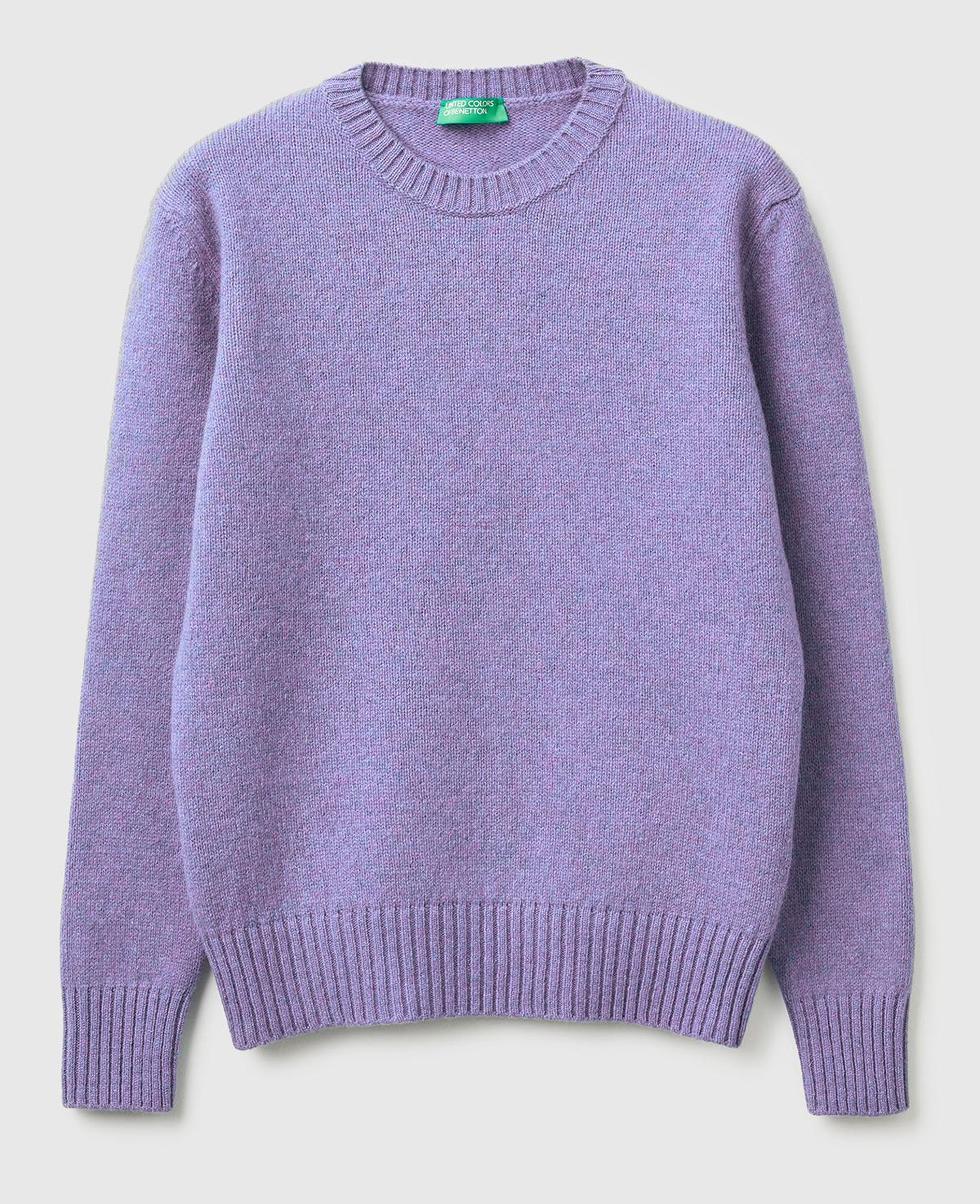 Kadın Koyu Lila Bisiklet Yaka Shetland Kazak