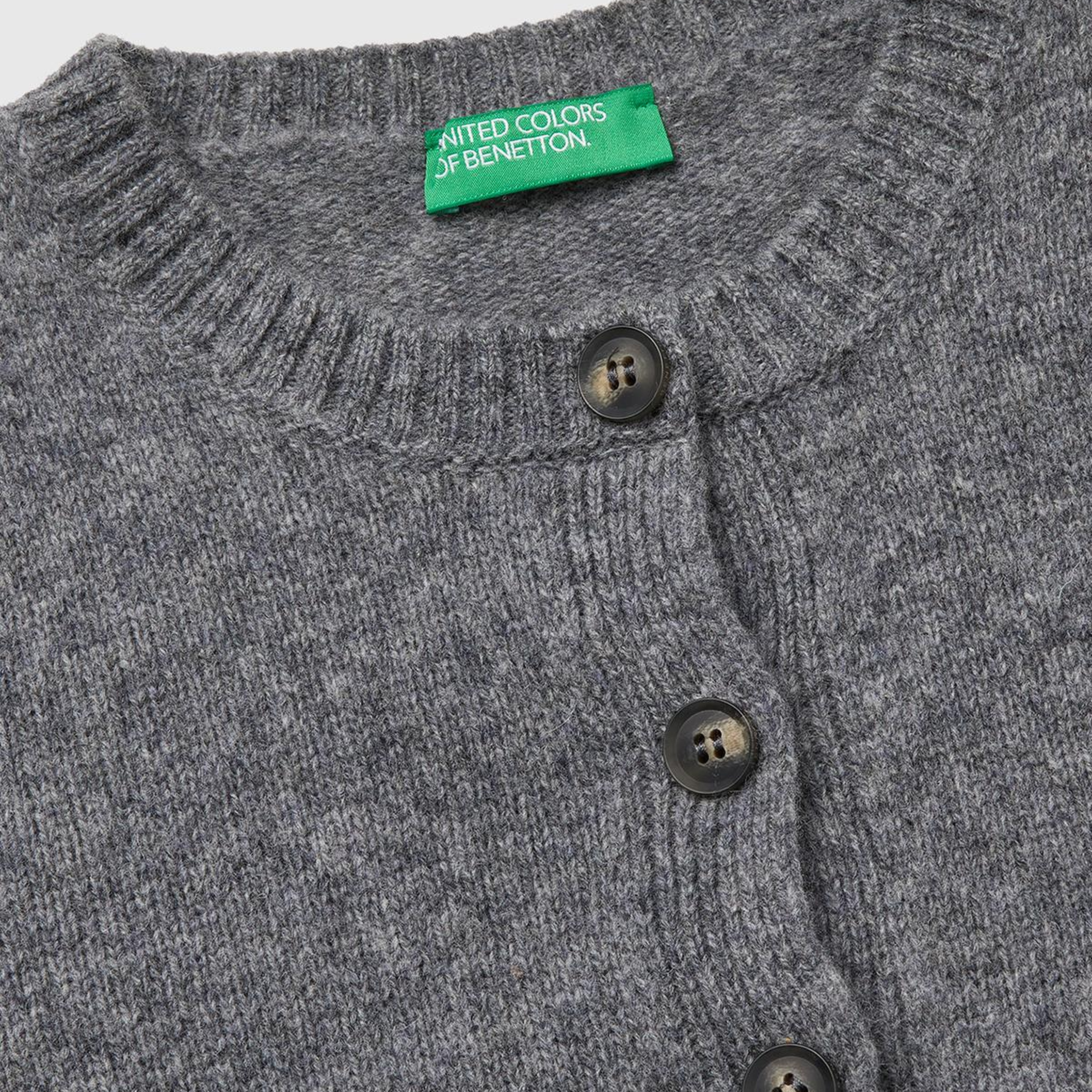 Kadın Antrasit Melanj Shetland Hırka