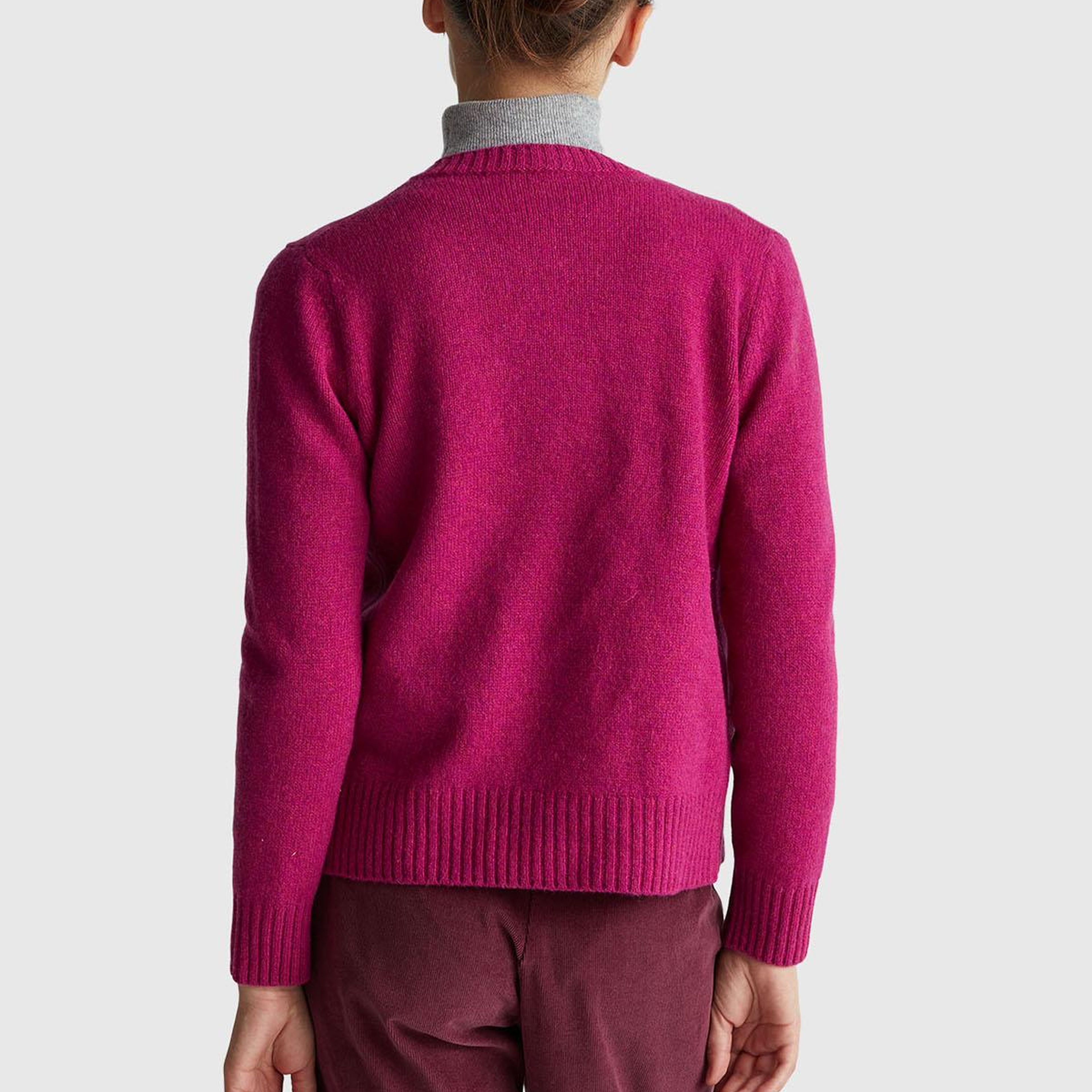 Kadın Fuşya Shetland Hırka