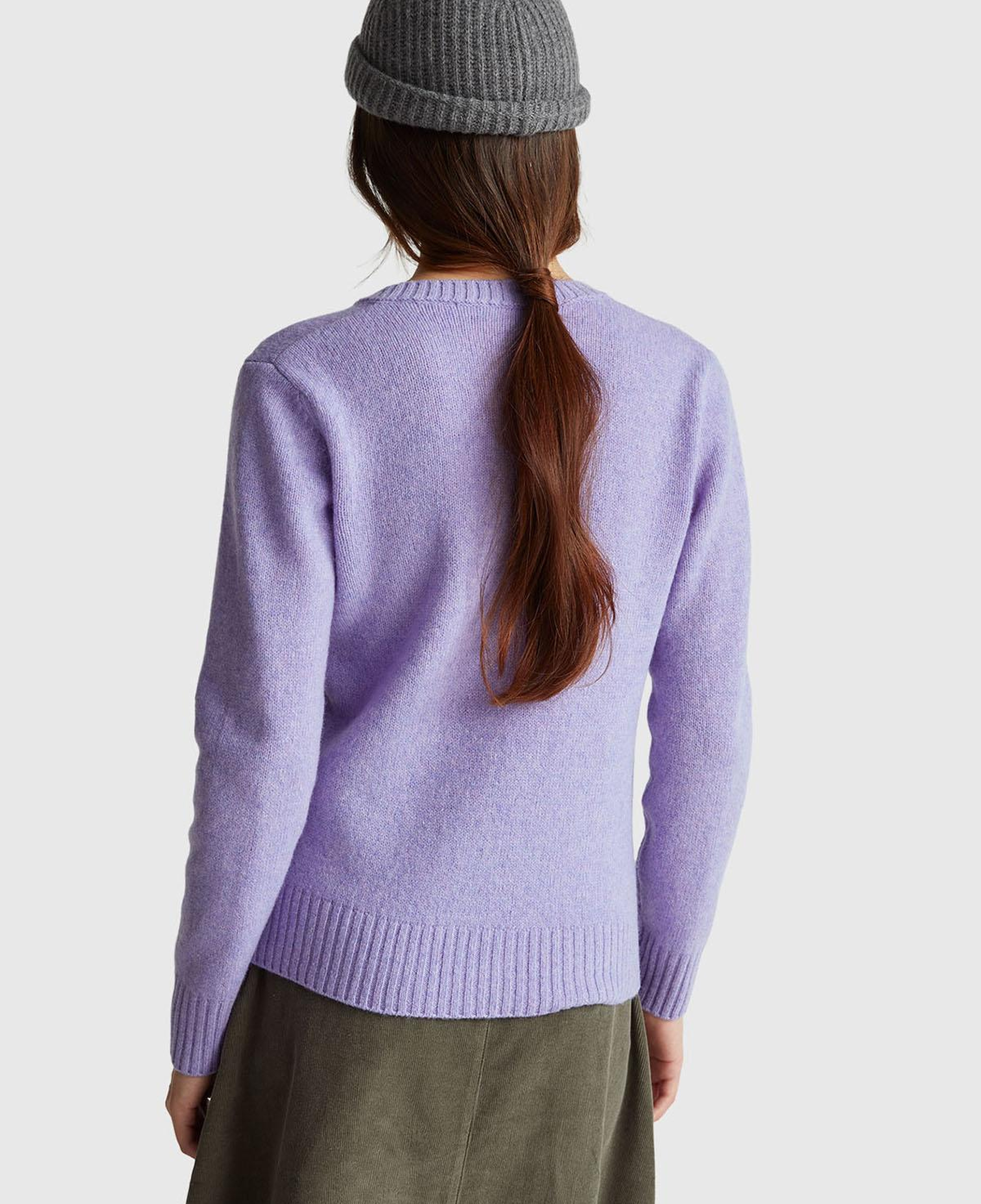 Kadın Koyu Lİla Shetland Hırka