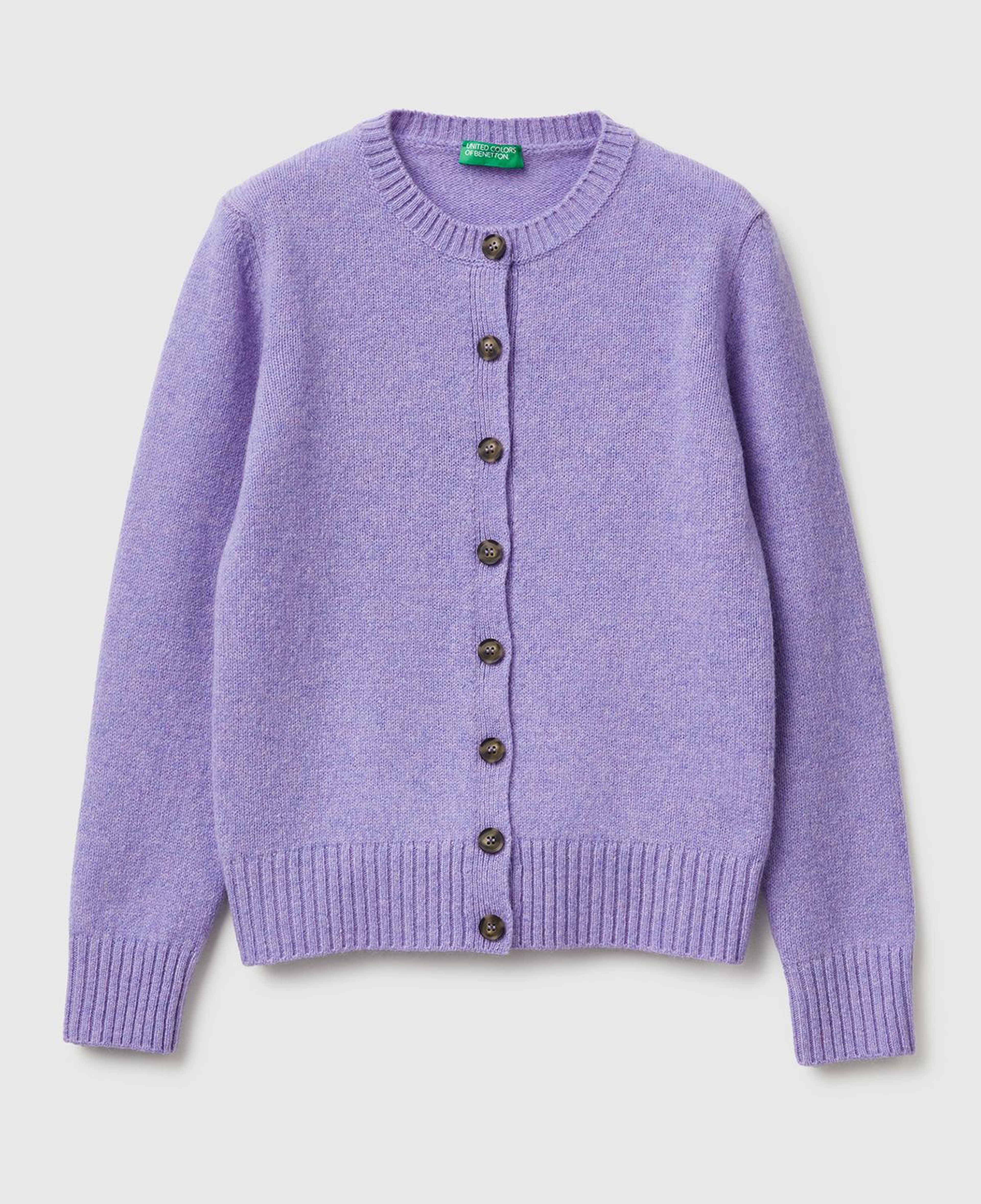 Kadın Koyu Lİla Shetland Hırka