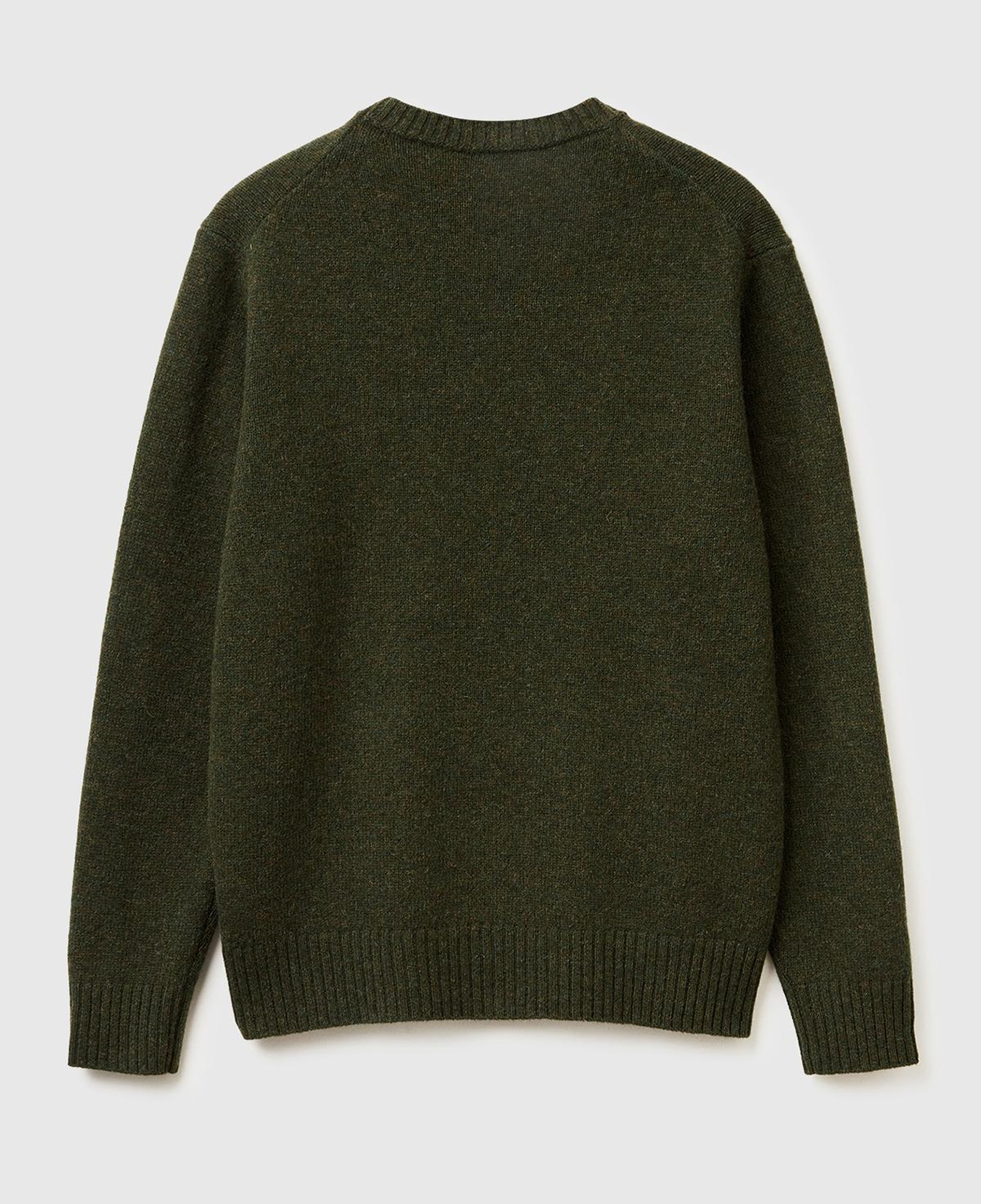 Erkek Koyu Yeşil Bisiklet Yaka Shetland Kazak