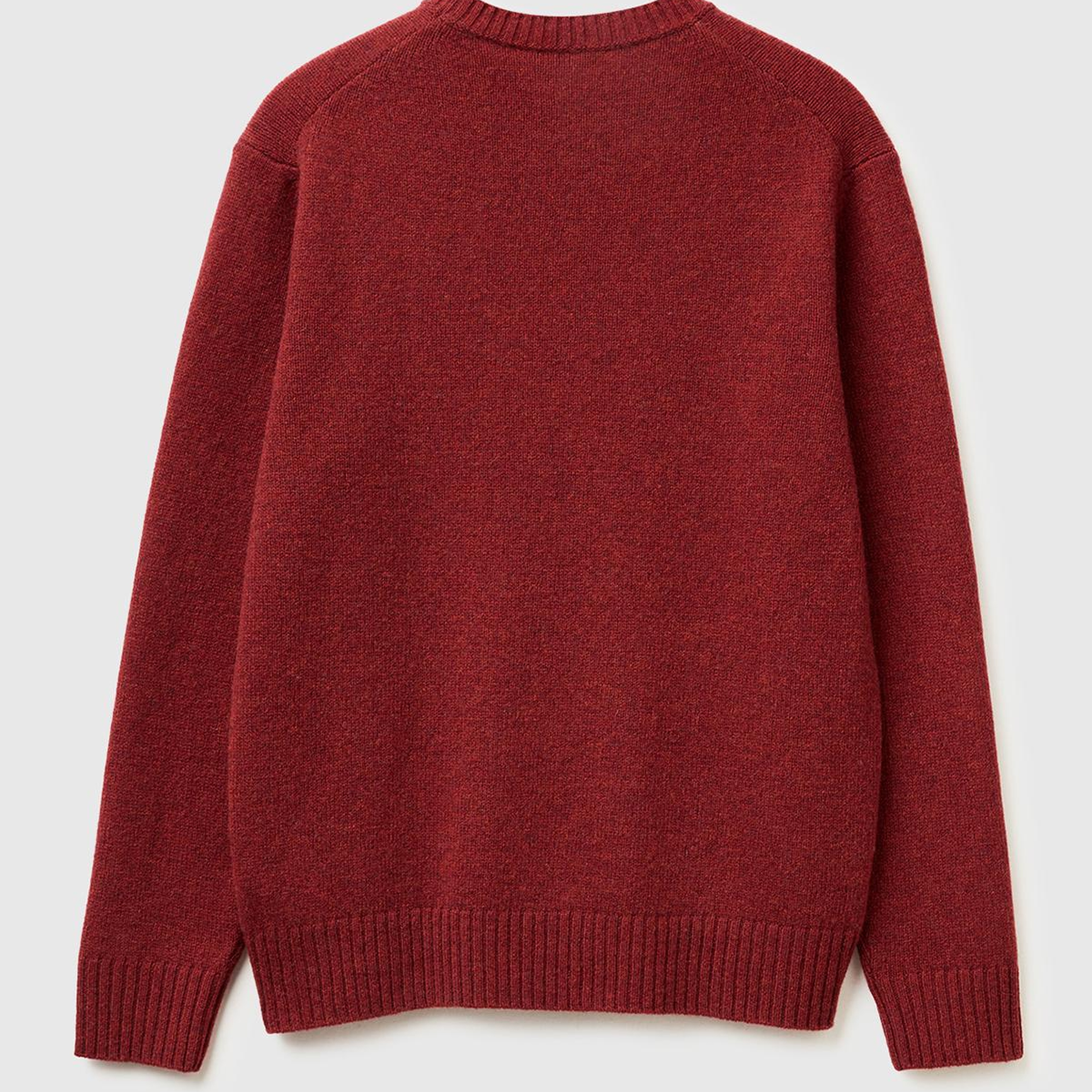 Erkek Bordo Bisiklet Yaka Shetland Kazak