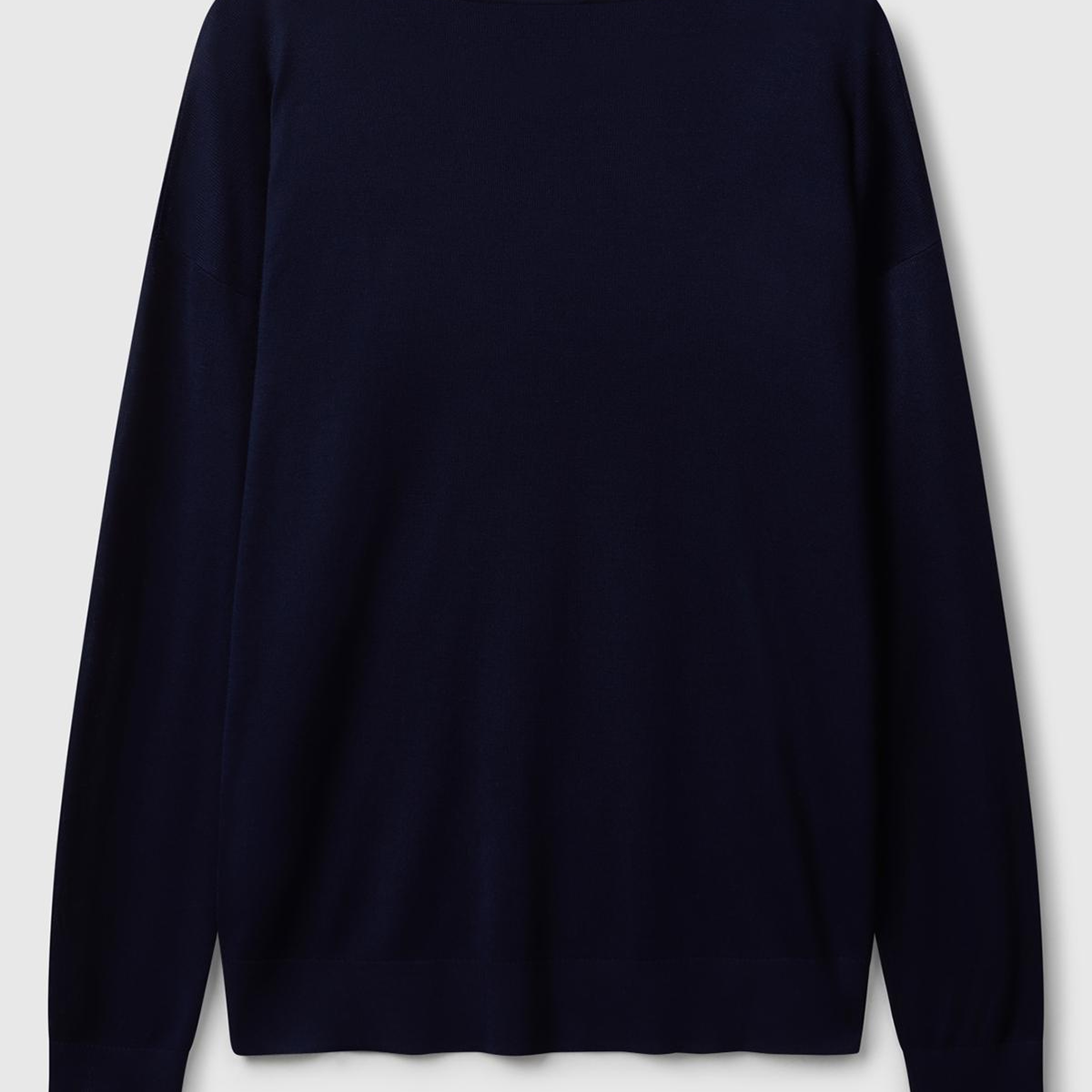 Kadın Lacivert %100 Viskoz Kayık Yaka Kazak