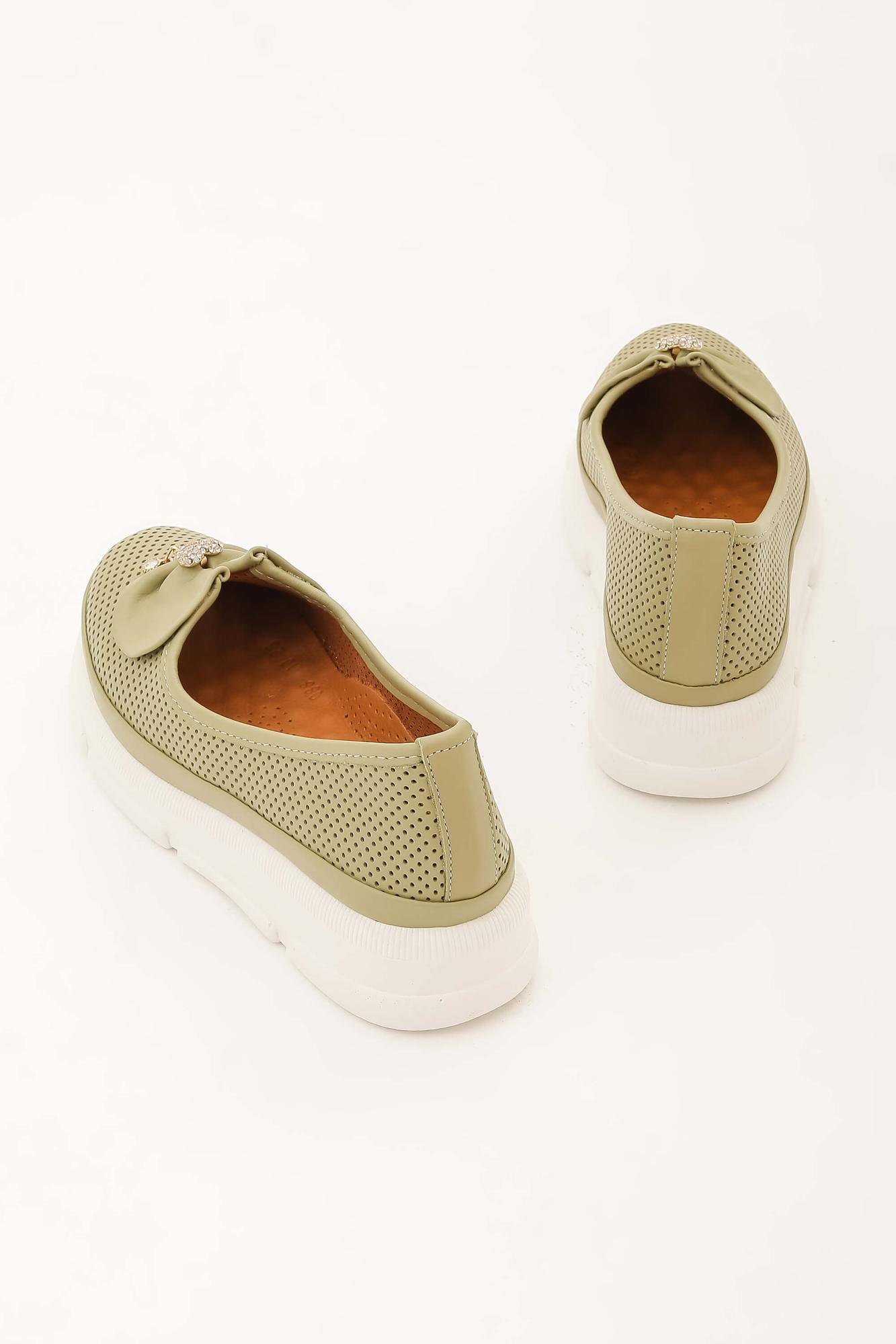 Tamer Tanca Kadın Hakiki Deri Yeşil Comfort Ayakkabı