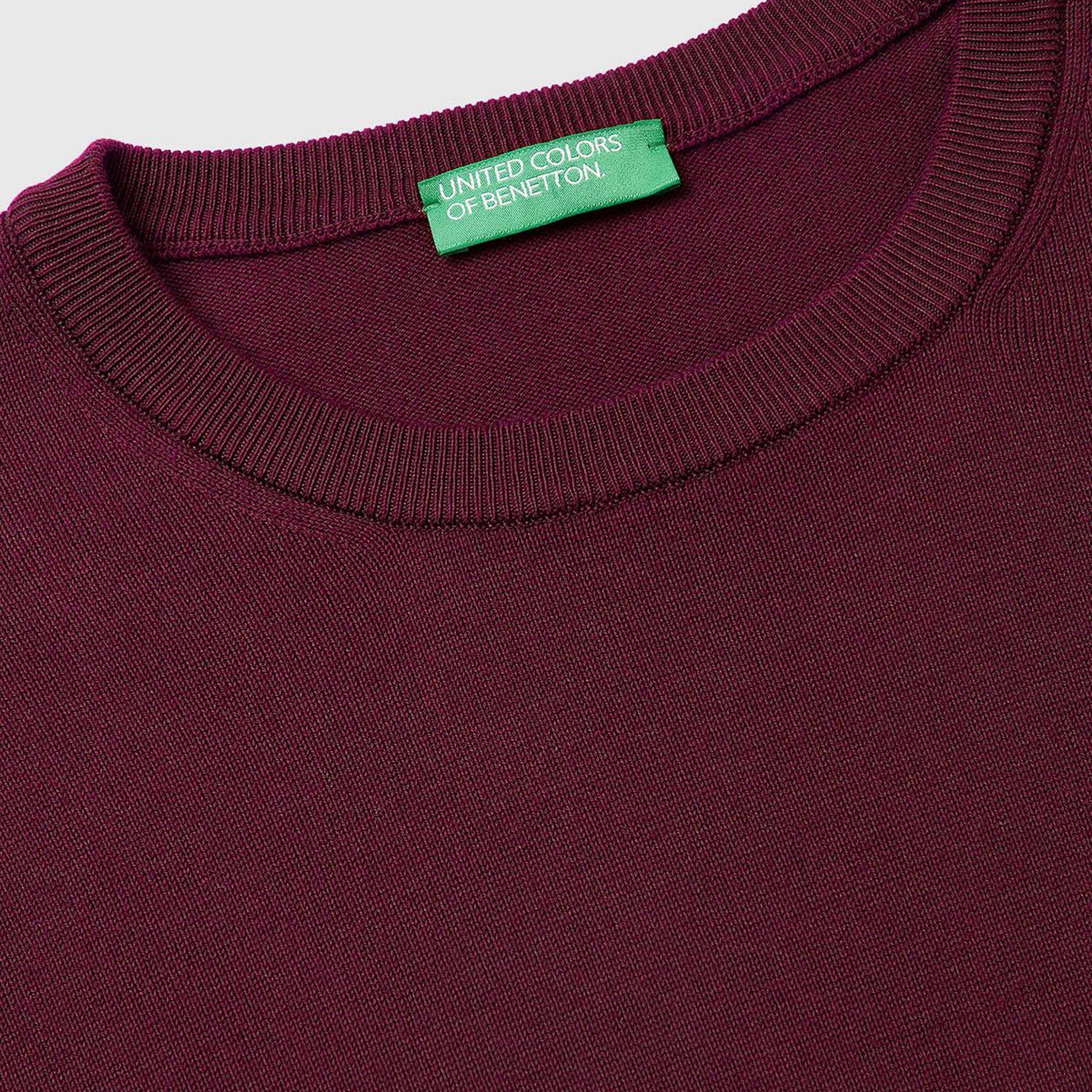 Erkek Mürdüm %100 Koton Bisiklet YakaKazak