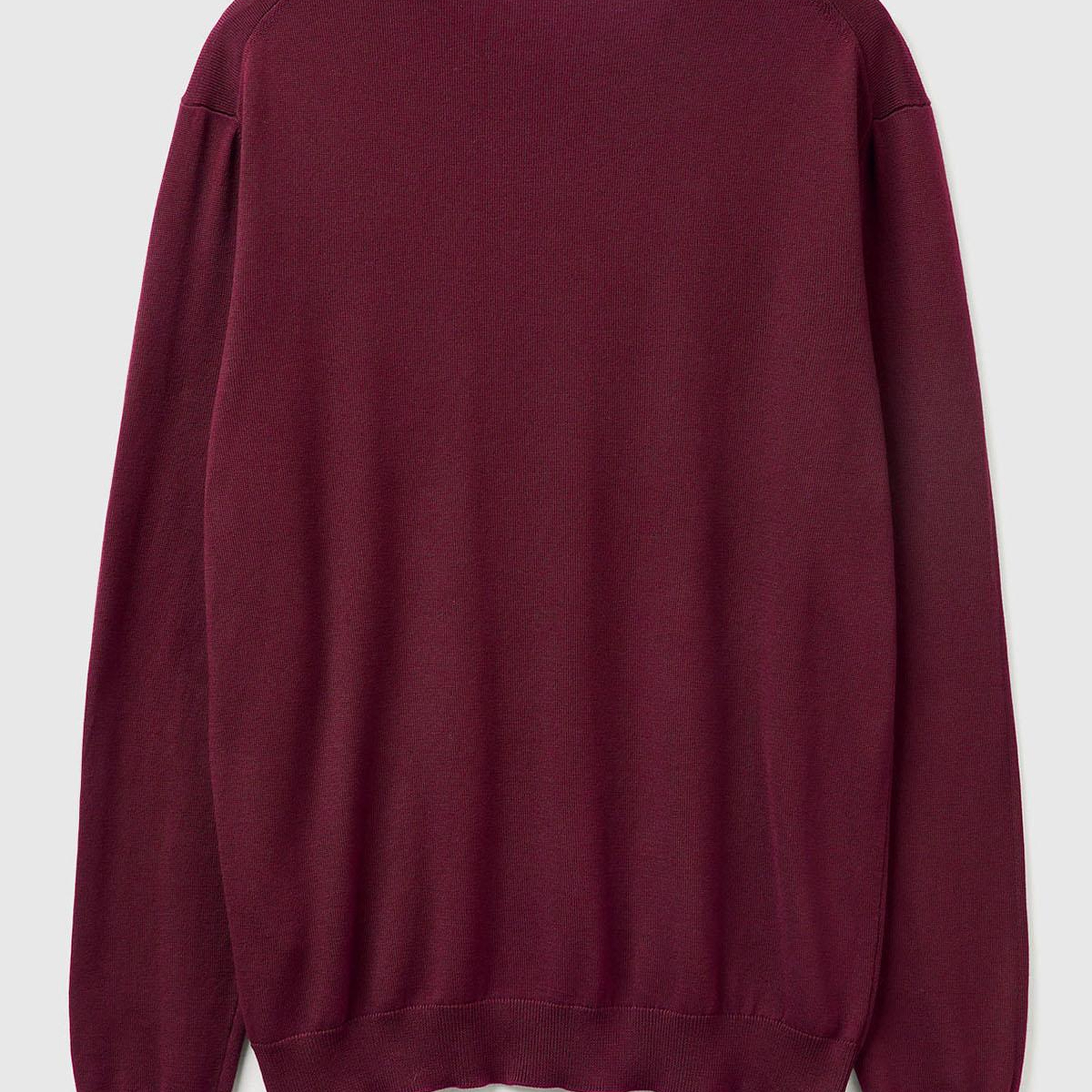 Erkek Mürdüm %100 Koton Bisiklet YakaKazak