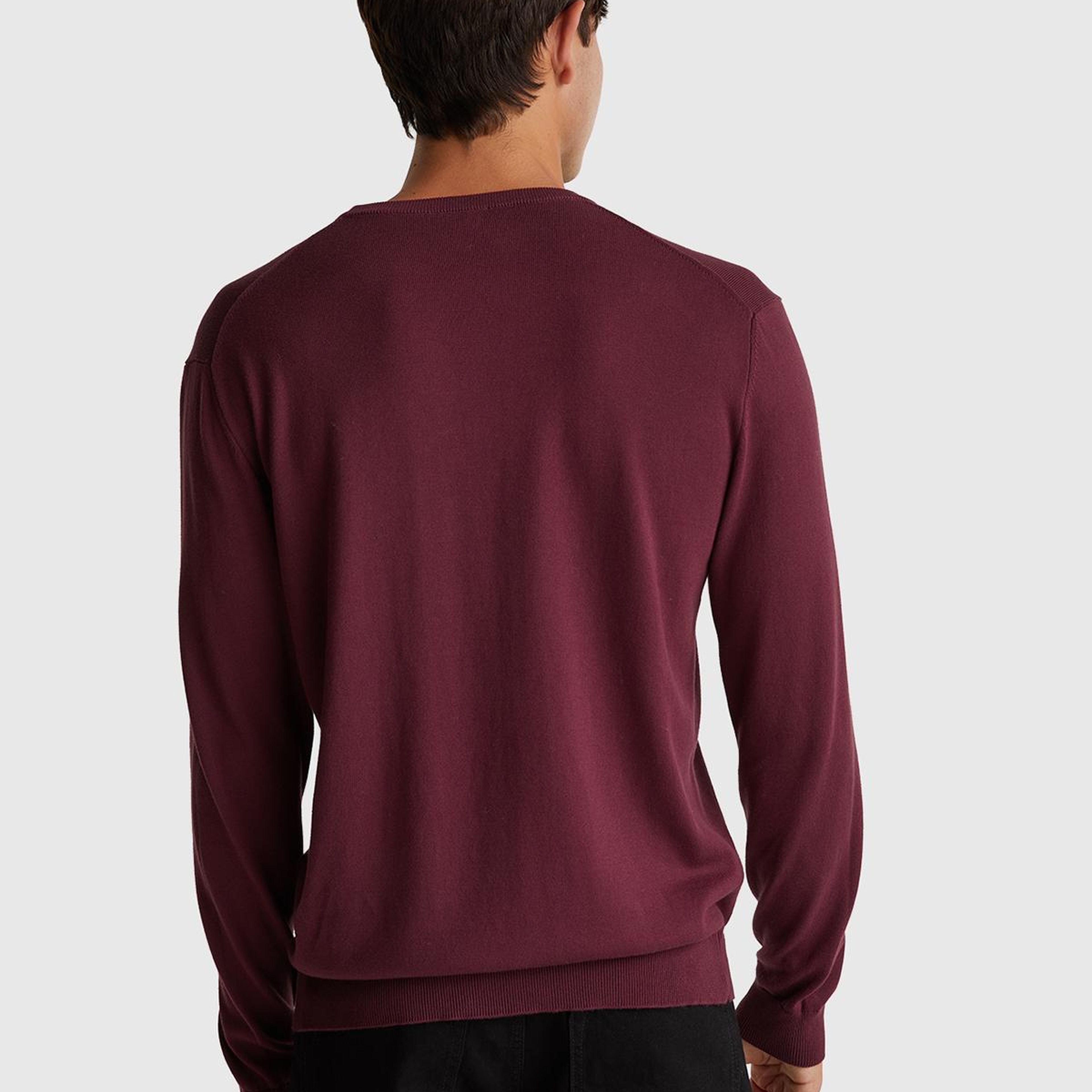 Erkek Mürdüm %100 Koton Bisiklet YakaKazak