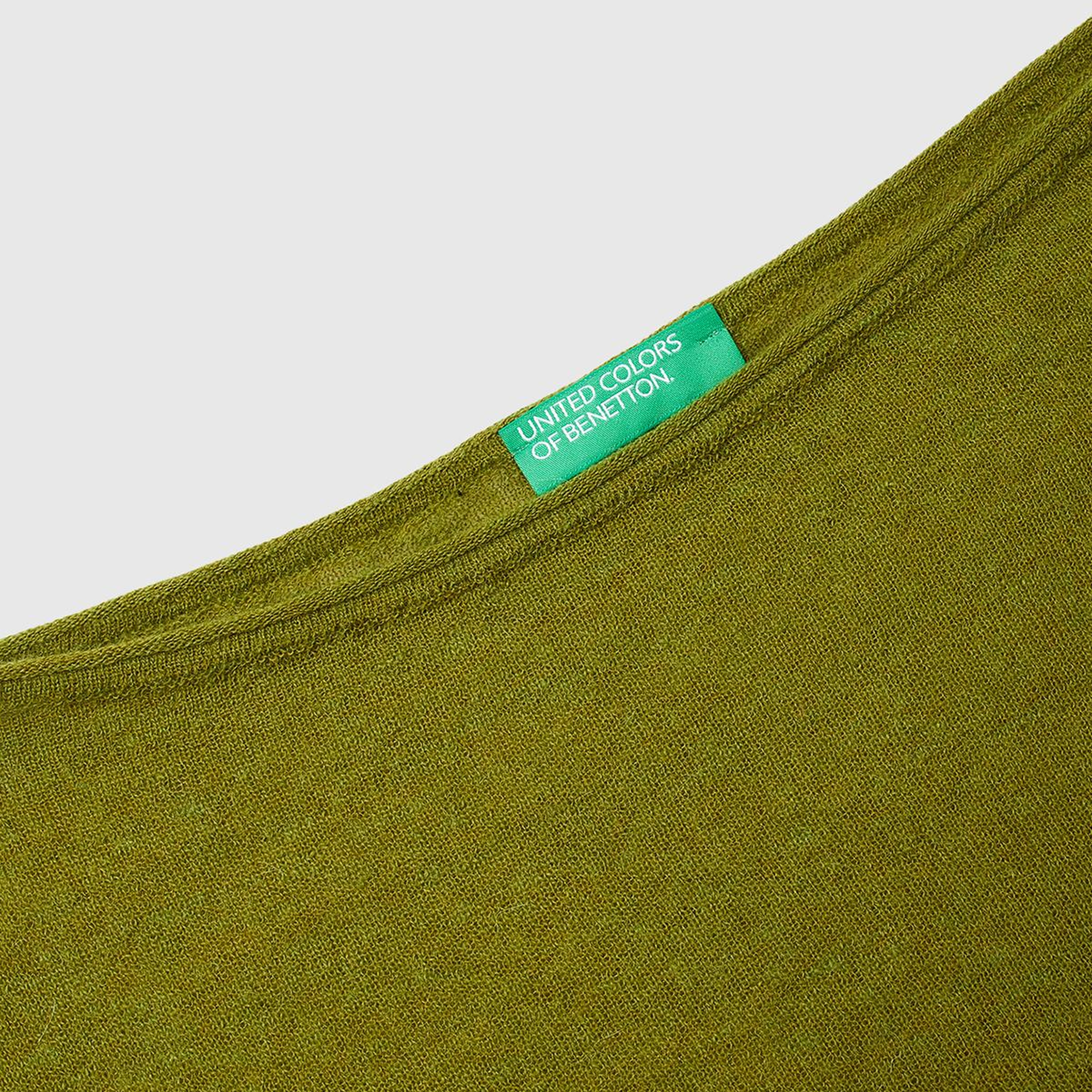 Kadın Haki Yeşili Alpaka ve Yün Karışımlı Düğme Detaylı Beli Bağlamalı Kazak