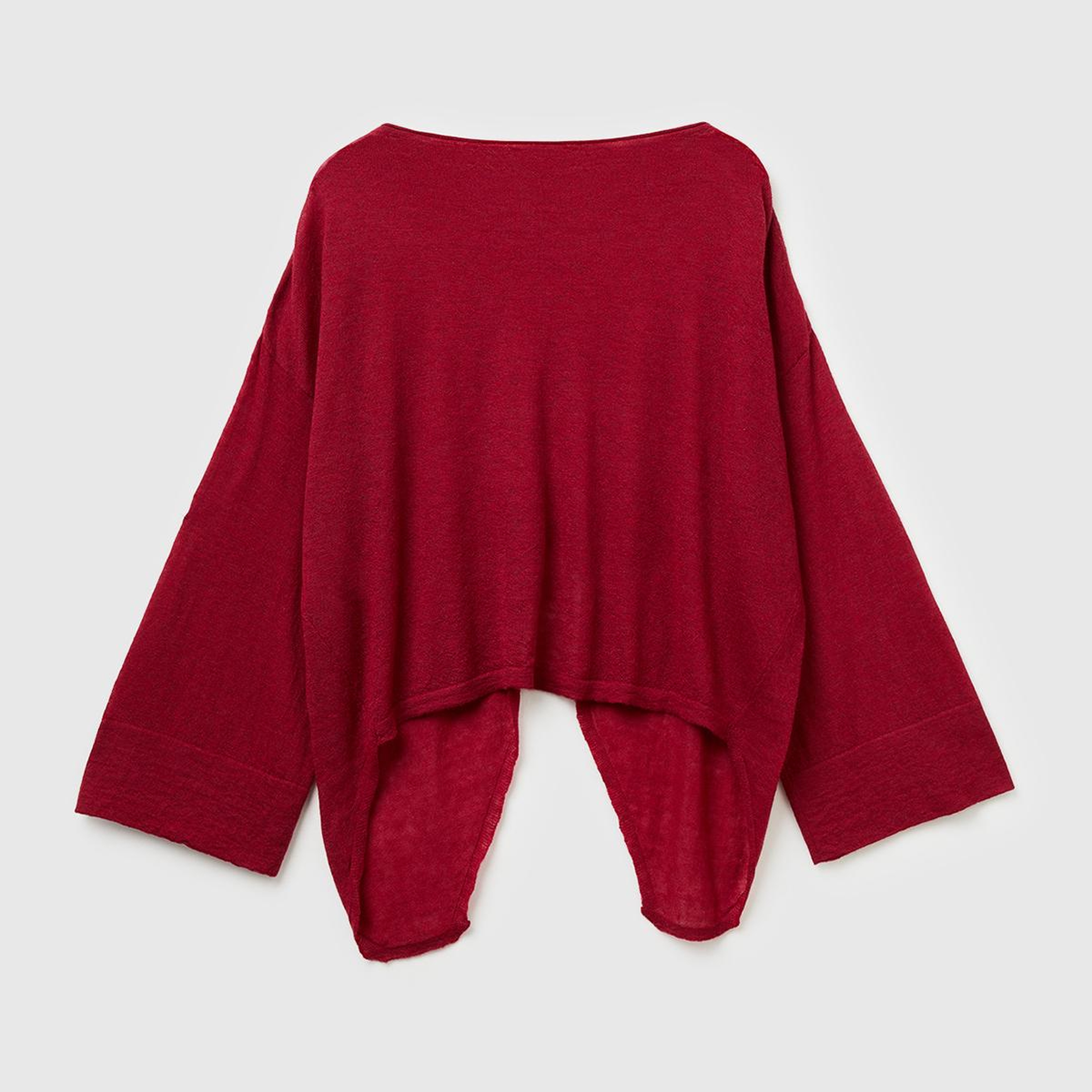 Kadın Fuşya Alpaka ve Yün Karışımlı Düğme Detaylı Beli Bağlamalı Kazak