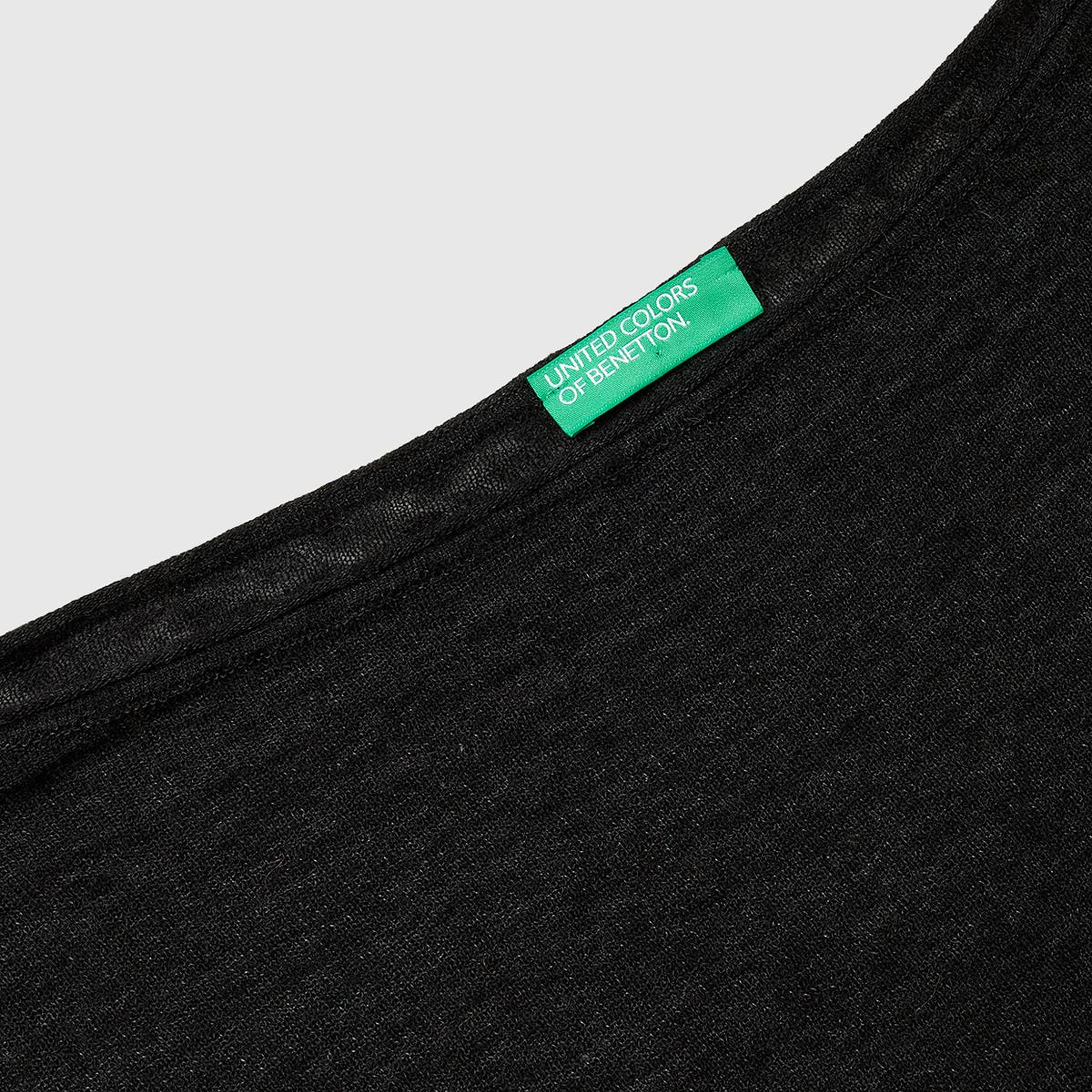 Kadın Siyah Alpaka ve Yün Karışımlı Düğme Detaylı Beli Bağlamalı Kazak