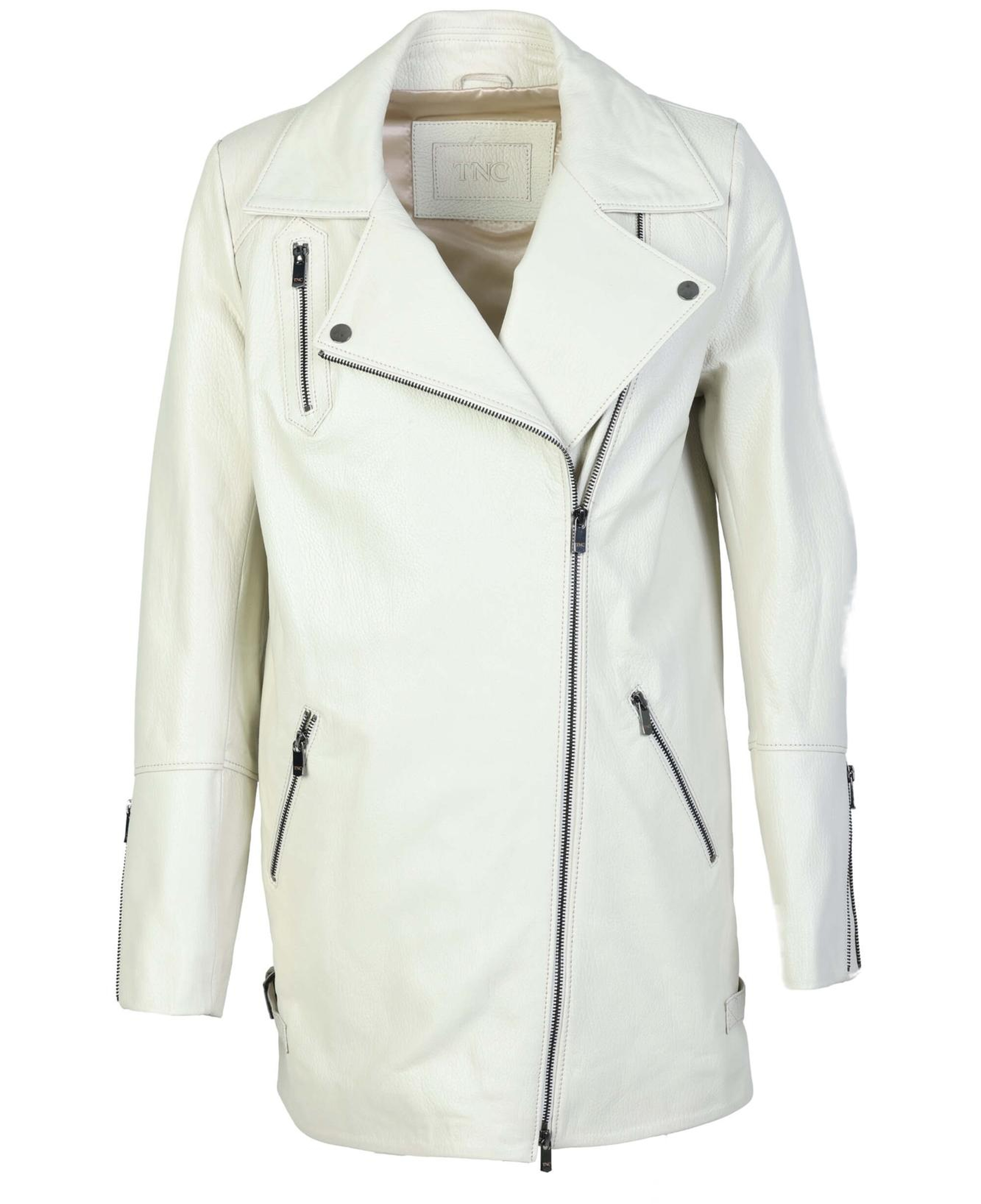 Tamer Tanca Kadın Hakiki Deri Kırık Beyaz Deri Mont