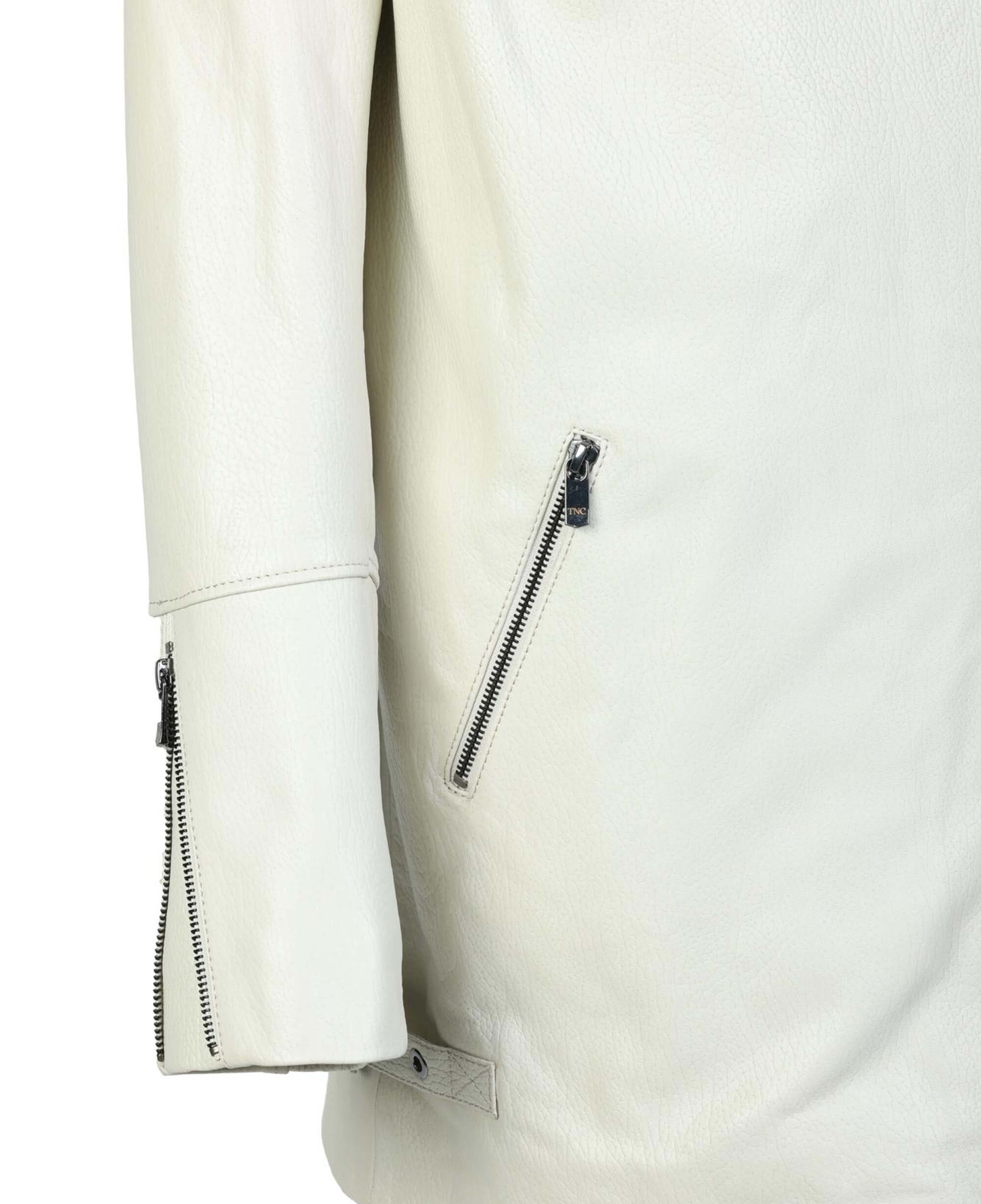 Tamer Tanca Kadın Hakiki Deri Kırık Beyaz Deri Mont