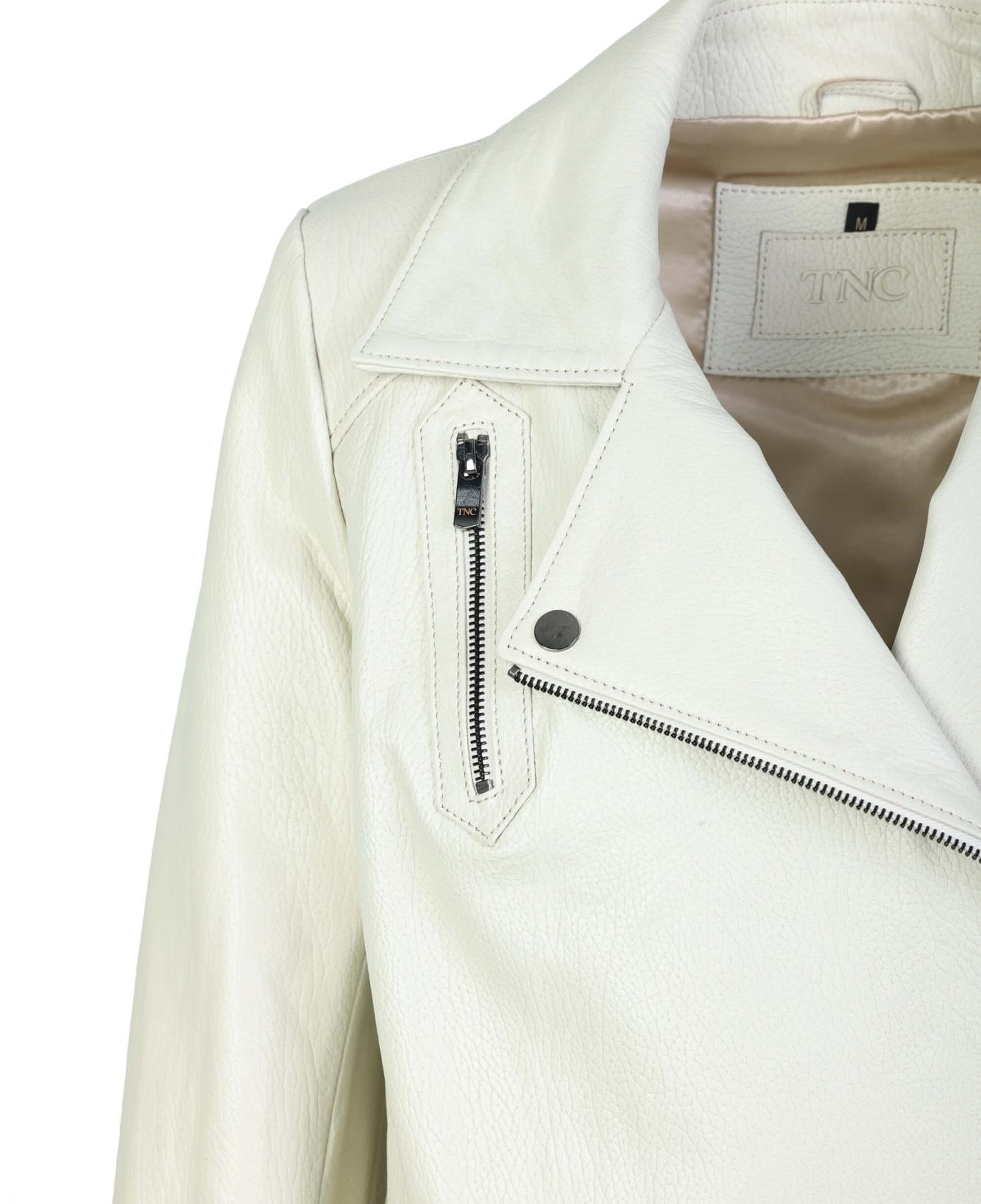 Tamer Tanca Kadın Hakiki Deri Kırık Beyaz Deri Mont