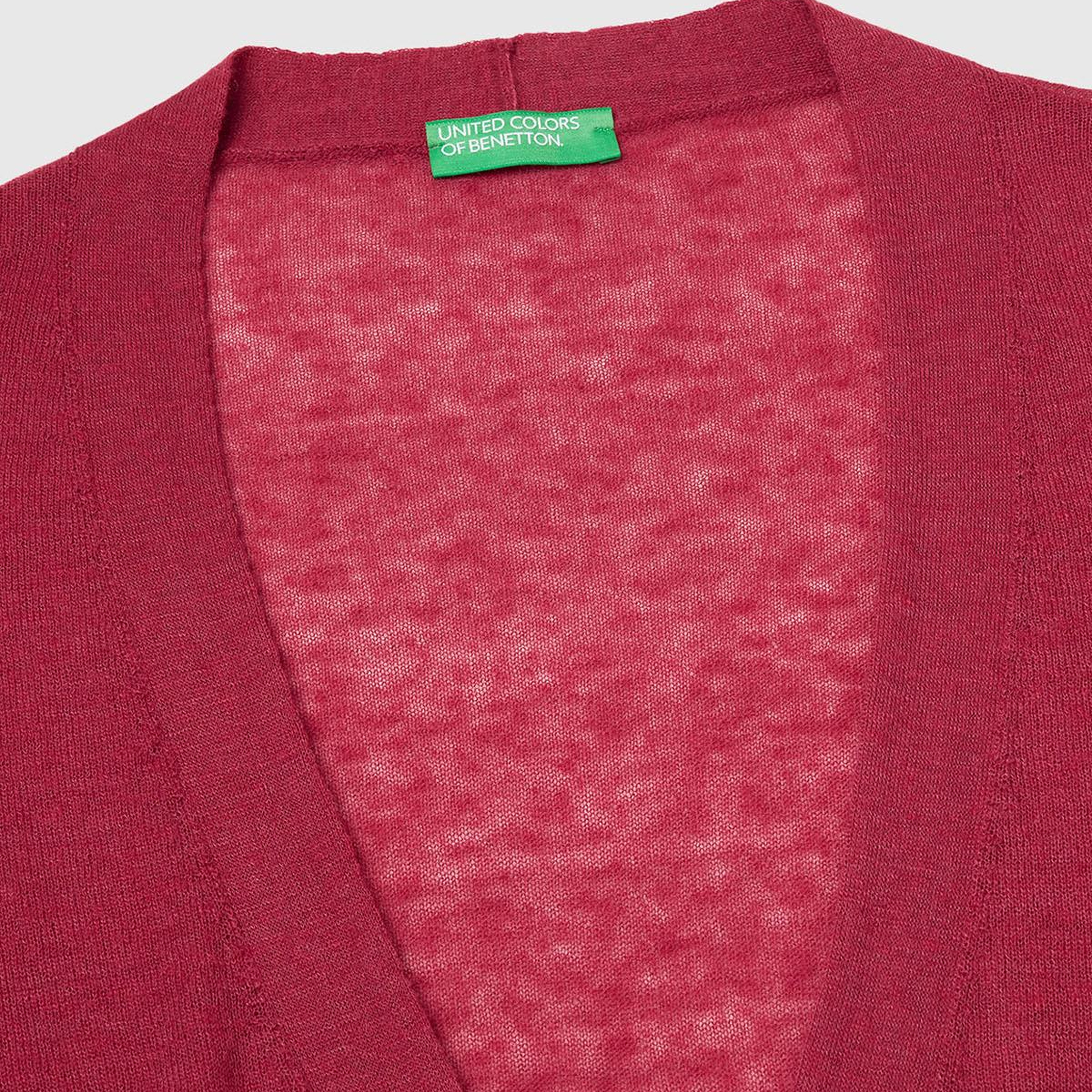 Kadın Fuşya Alpaka ve Yün Karışımlı Ribana Detaylı Düğmeli Hırka