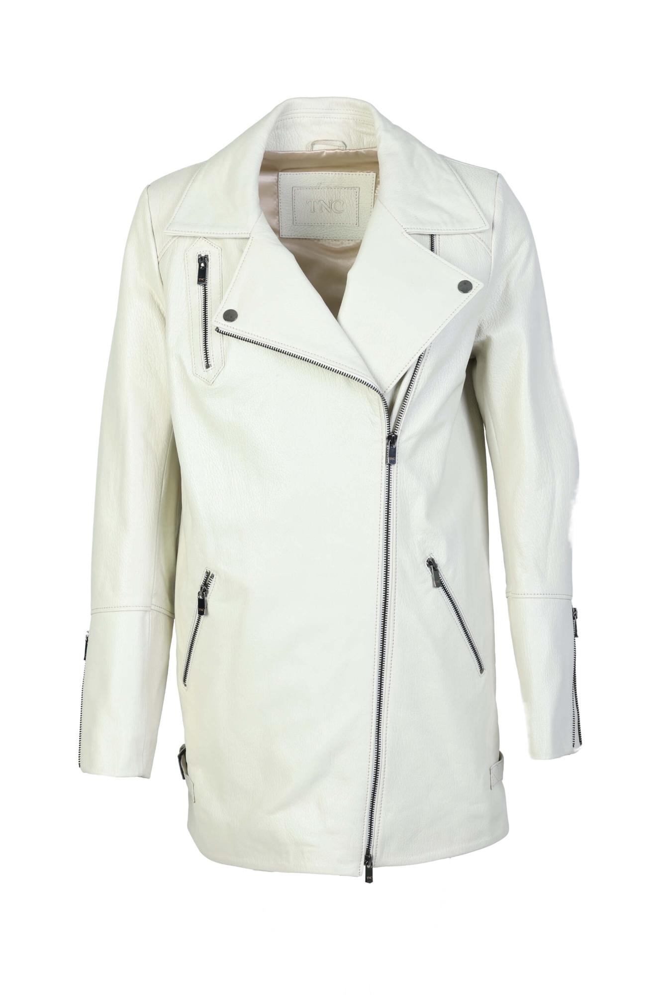 Tamer Tanca Kadın Hakiki Deri Kırık Beyaz Deri Mont