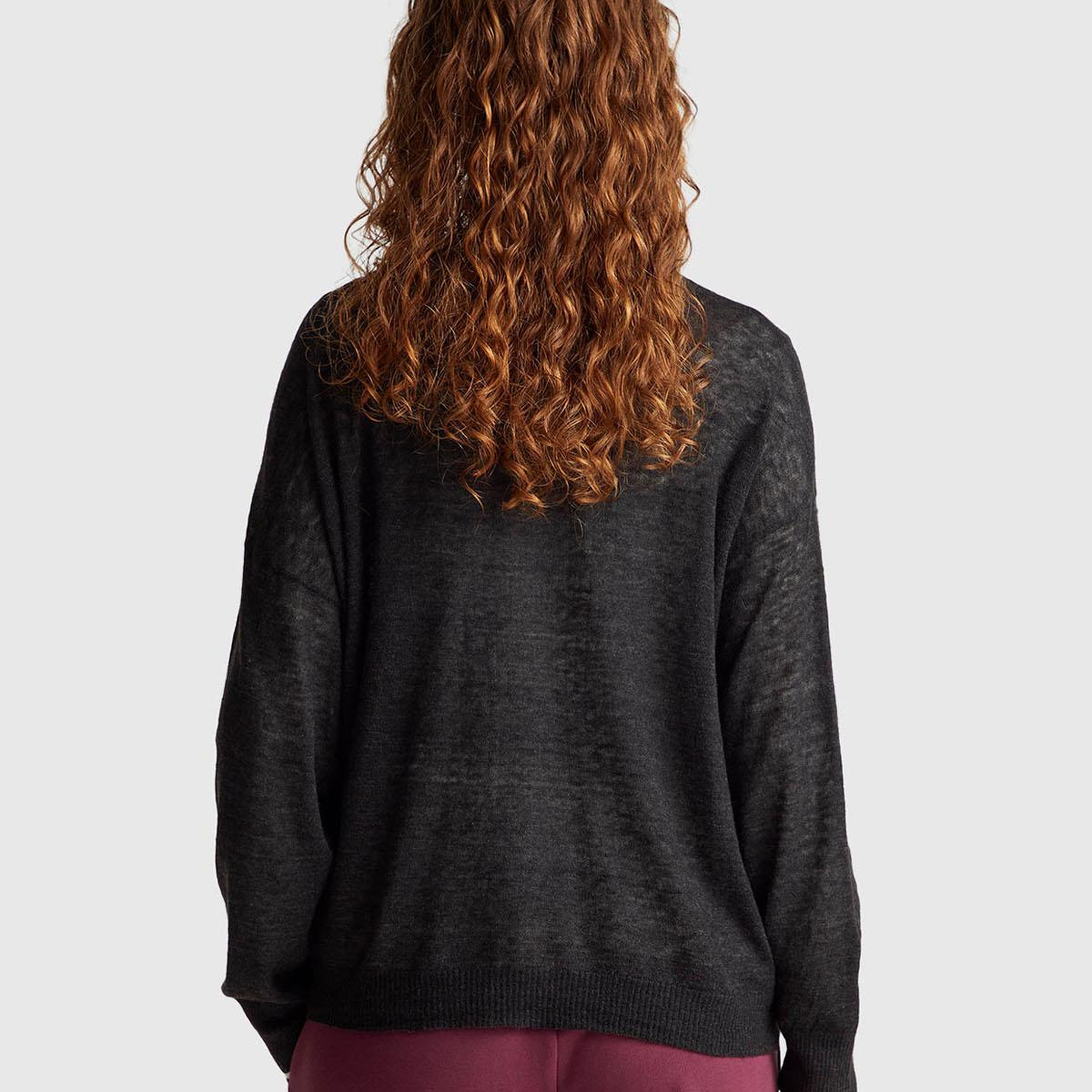 Kadın Siyah Alpaka ve Yün Karışımlı Ribana Detaylı Düğmeli Hırka