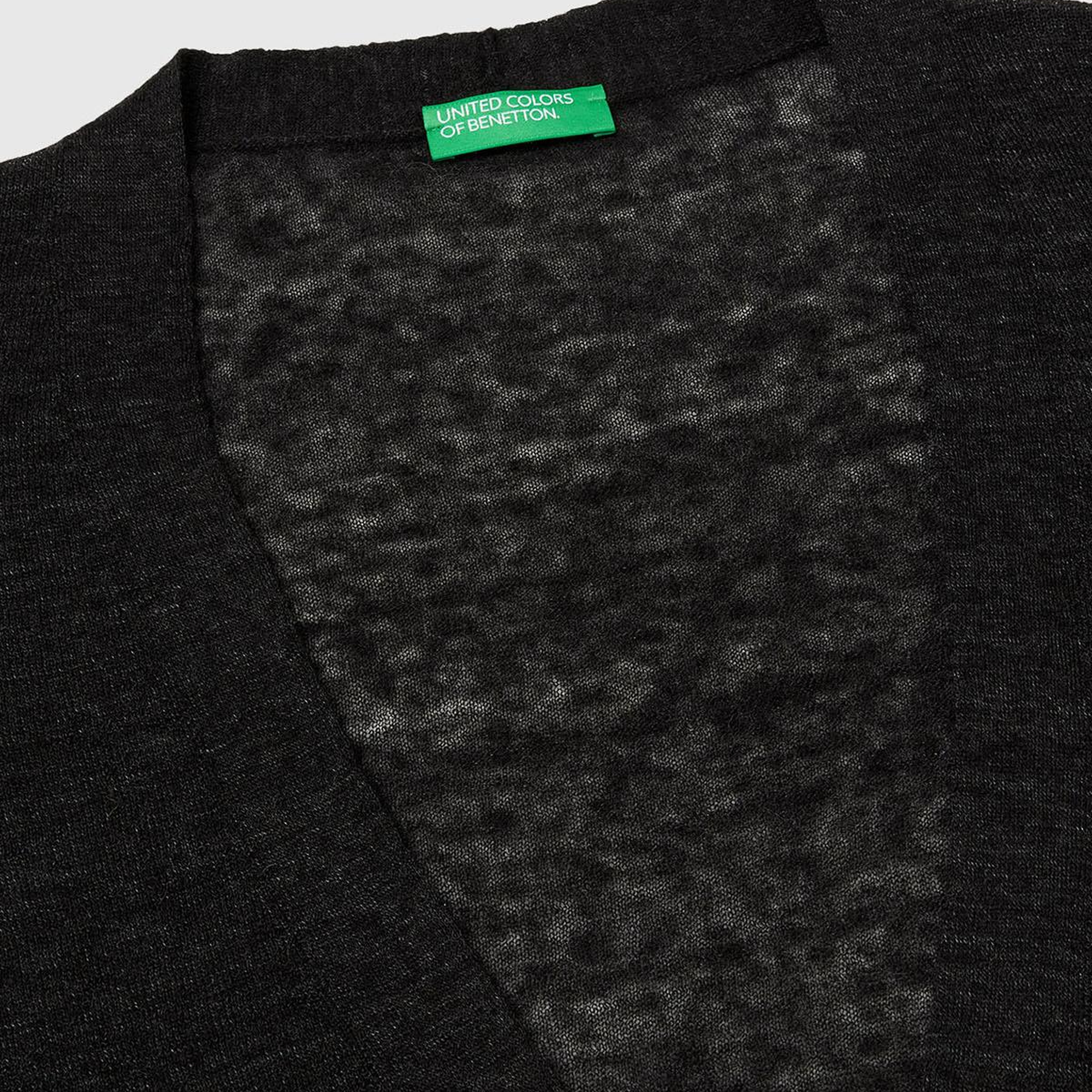 Kadın Siyah Alpaka ve Yün Karışımlı Ribana Detaylı Düğmeli Hırka