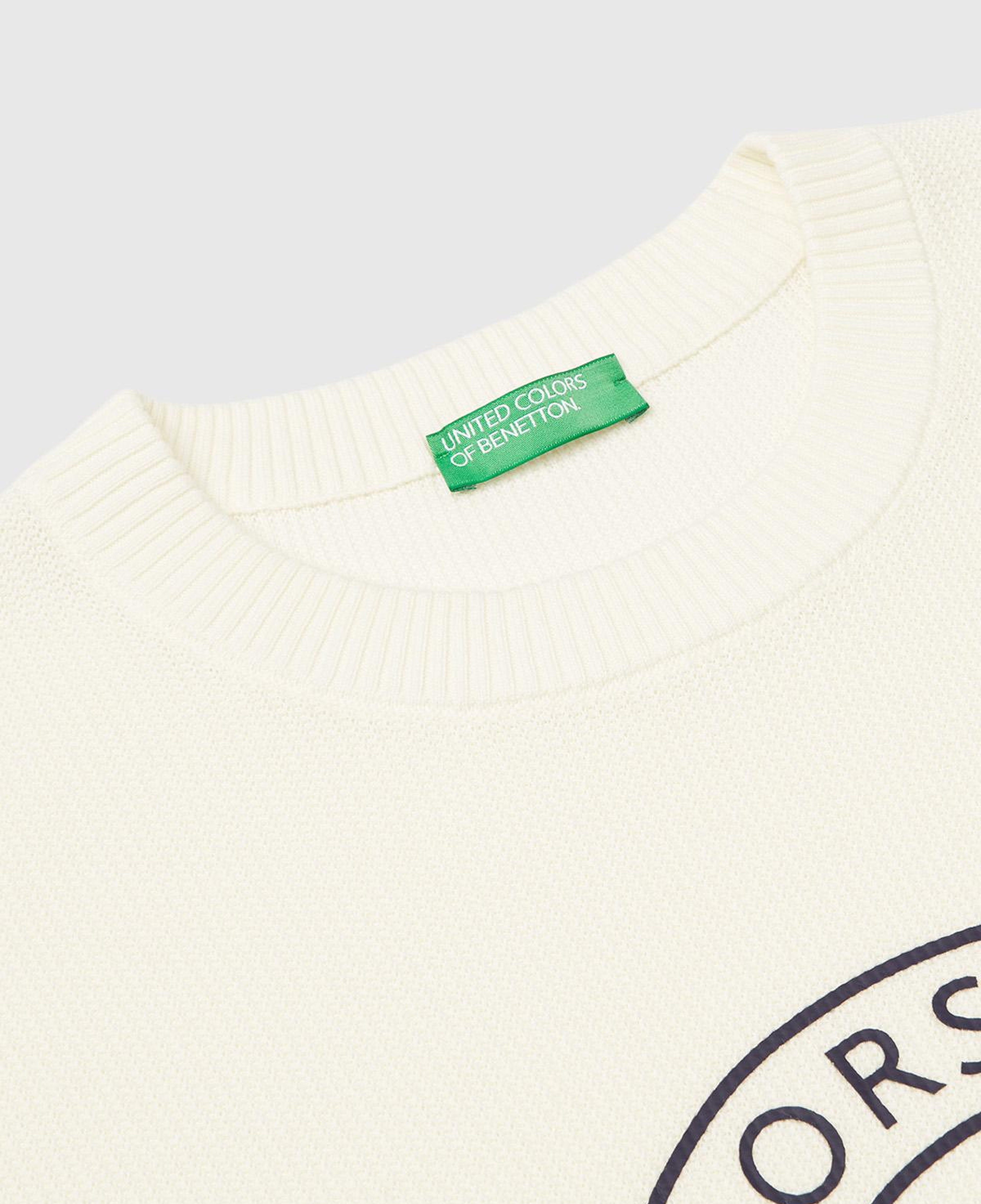 Erkek Krem %100 Koton_Bisiklet Yaka Rahat Kalıp Kazak