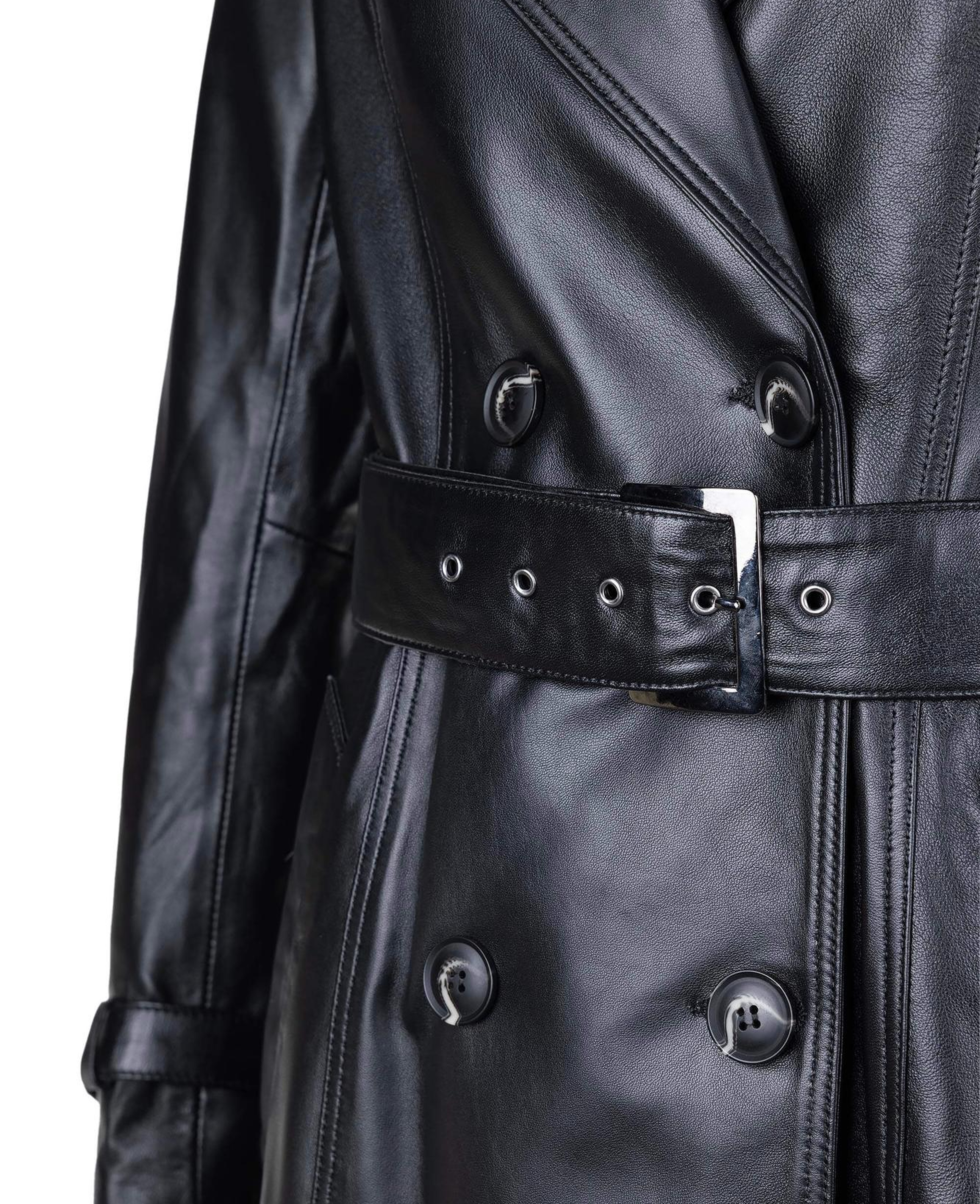 Tamer Tanca Kadın Hakiki Deri Siyah Deri Deri Mont