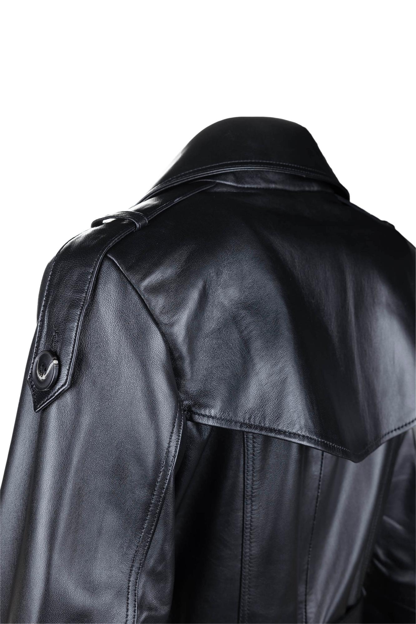 Tamer Tanca Kadın Hakiki Deri Siyah Deri Deri Mont