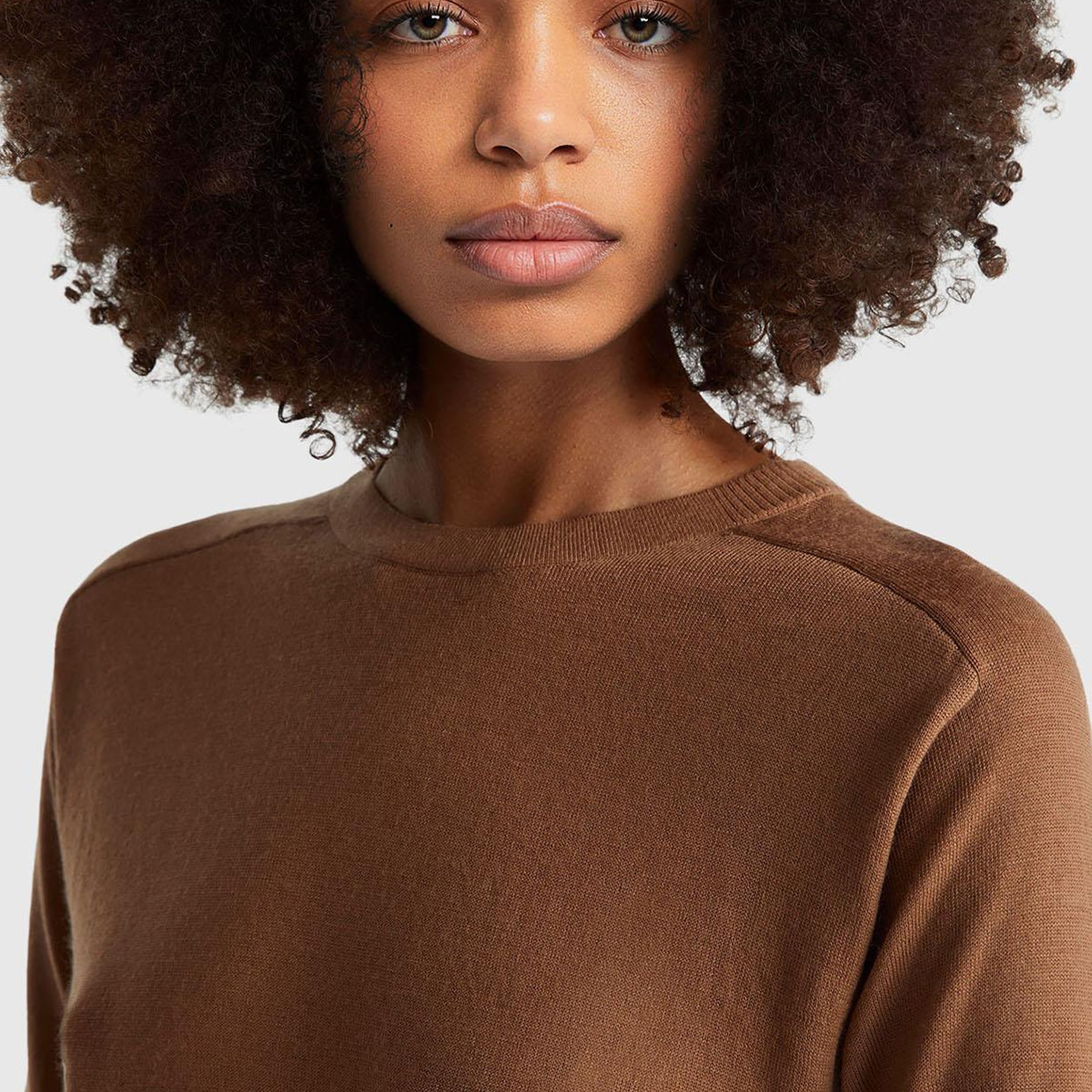 Kadın Taba  %100 Yün Bisiklet Yaka Kısa Kollu Kazak