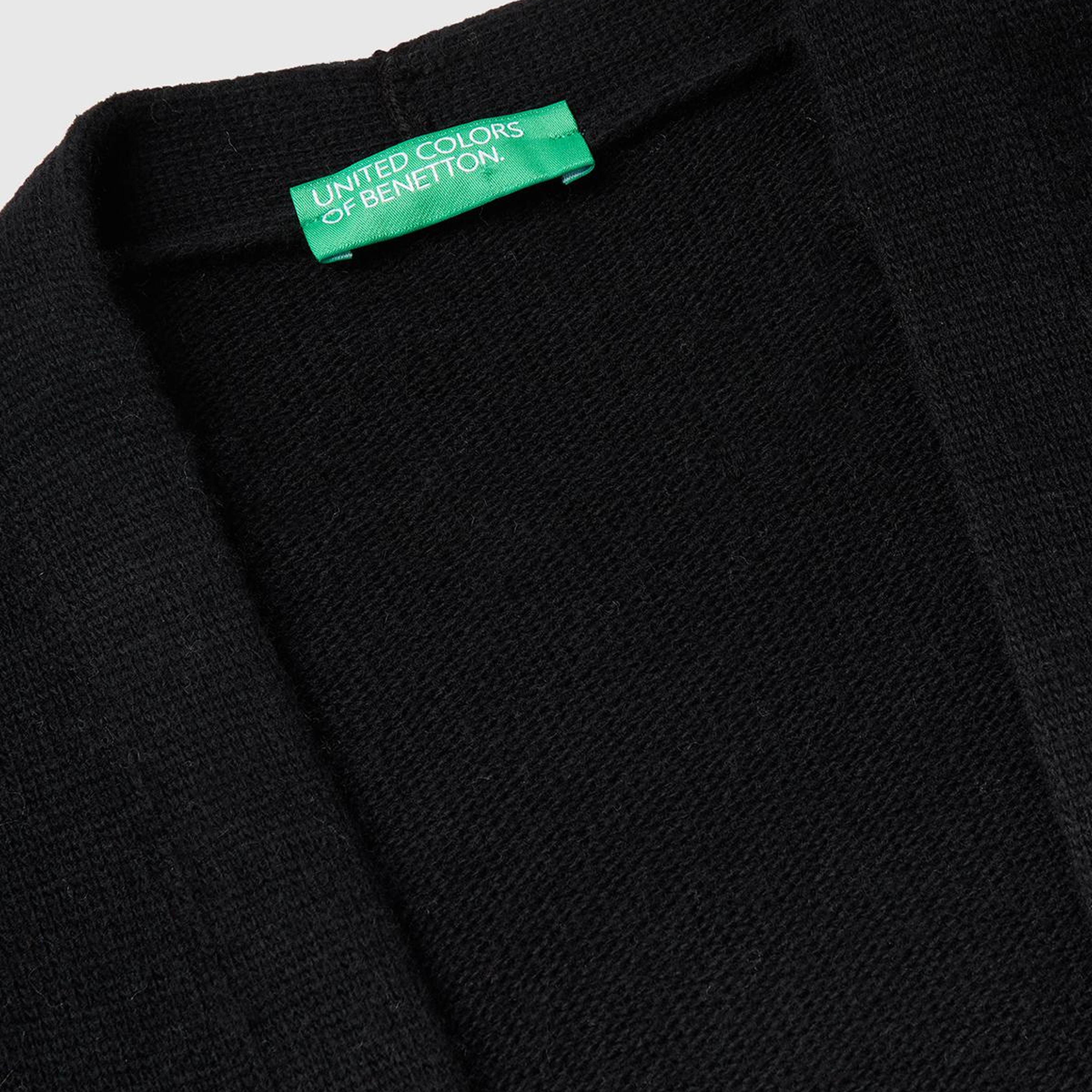 Kadın Sİyah Yün ve Kaşmir Karışımlı Ribana Detaylı Kısa Kollu Uzun Hırka