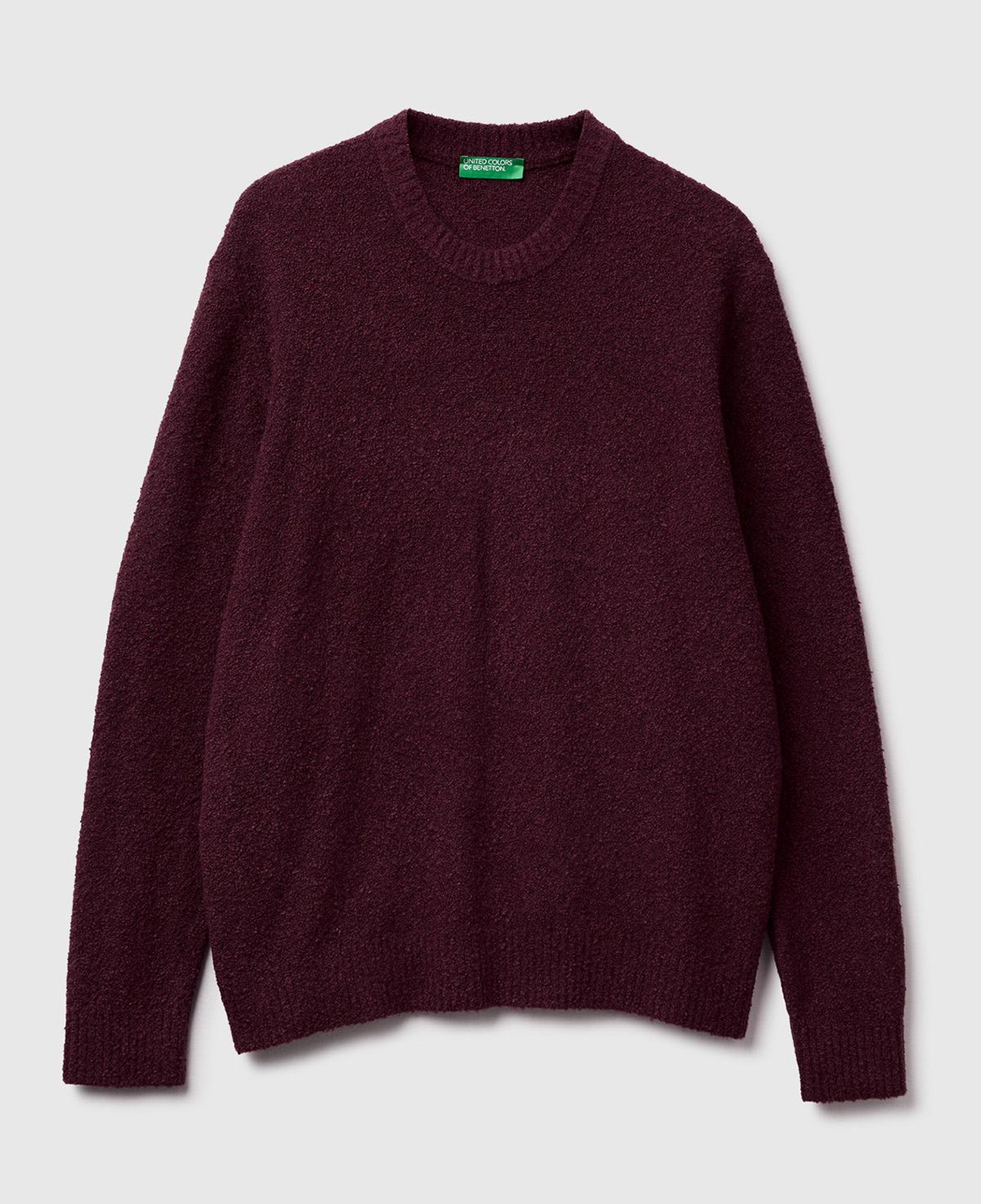 Erkek Koyu Kahverengi Pamuk ve Yün Karışımlı Ribana Detaylı Bisiklet Yaka Kazak