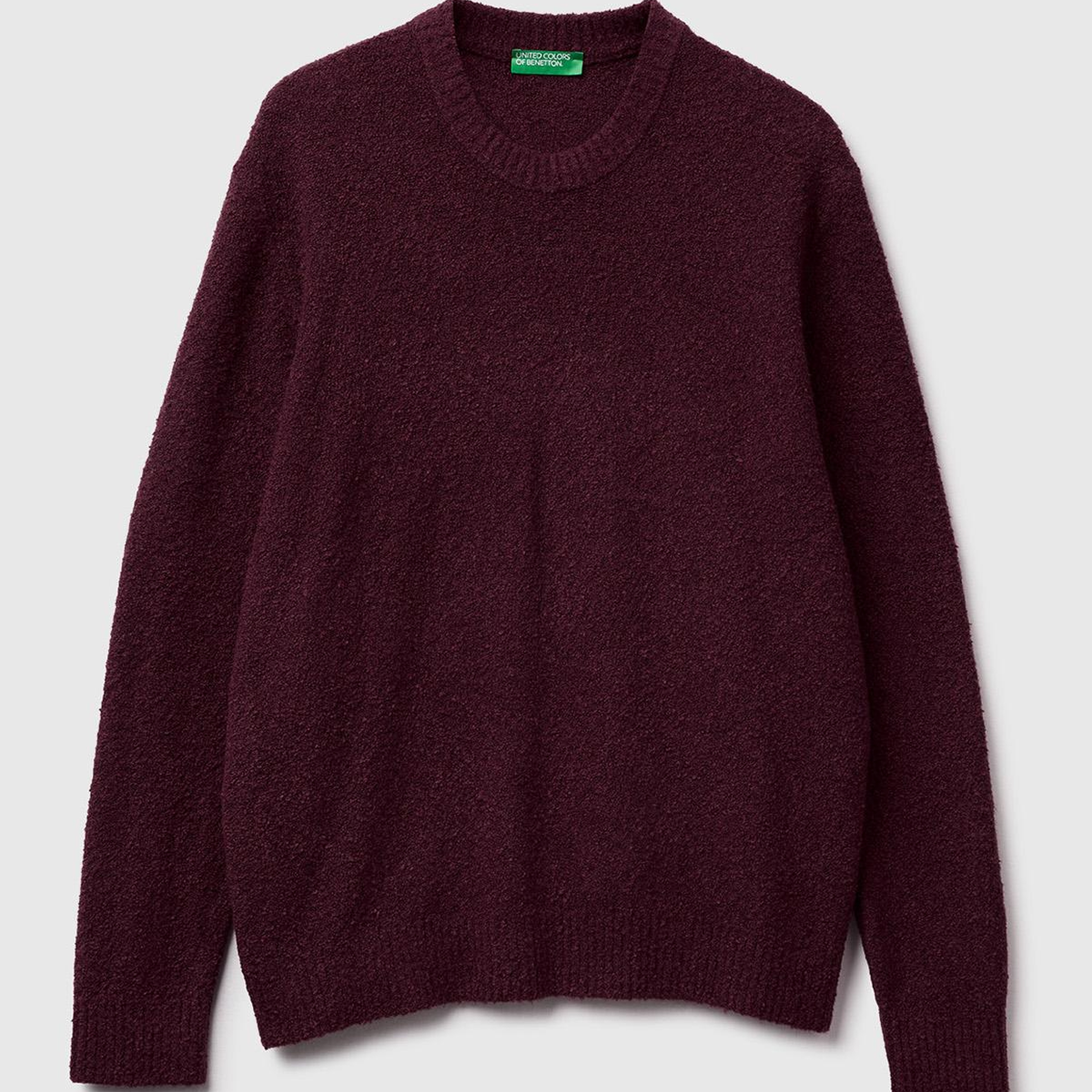 Erkek Koyu Kahverengi Pamuk ve Yün Karışımlı Ribana Detaylı Bisiklet Yaka Kazak