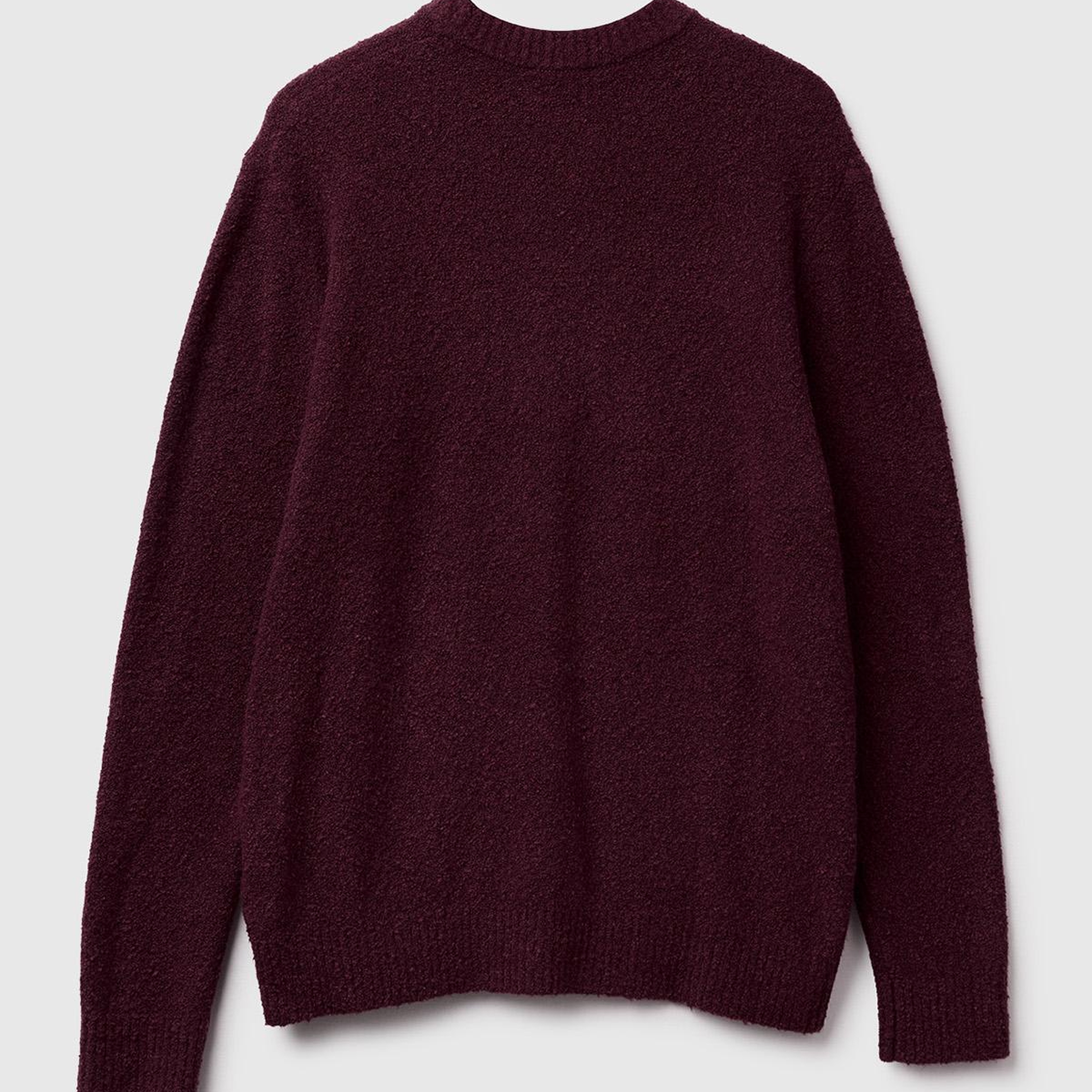 Erkek Koyu Kahverengi Pamuk ve Yün Karışımlı Ribana Detaylı Bisiklet Yaka Kazak