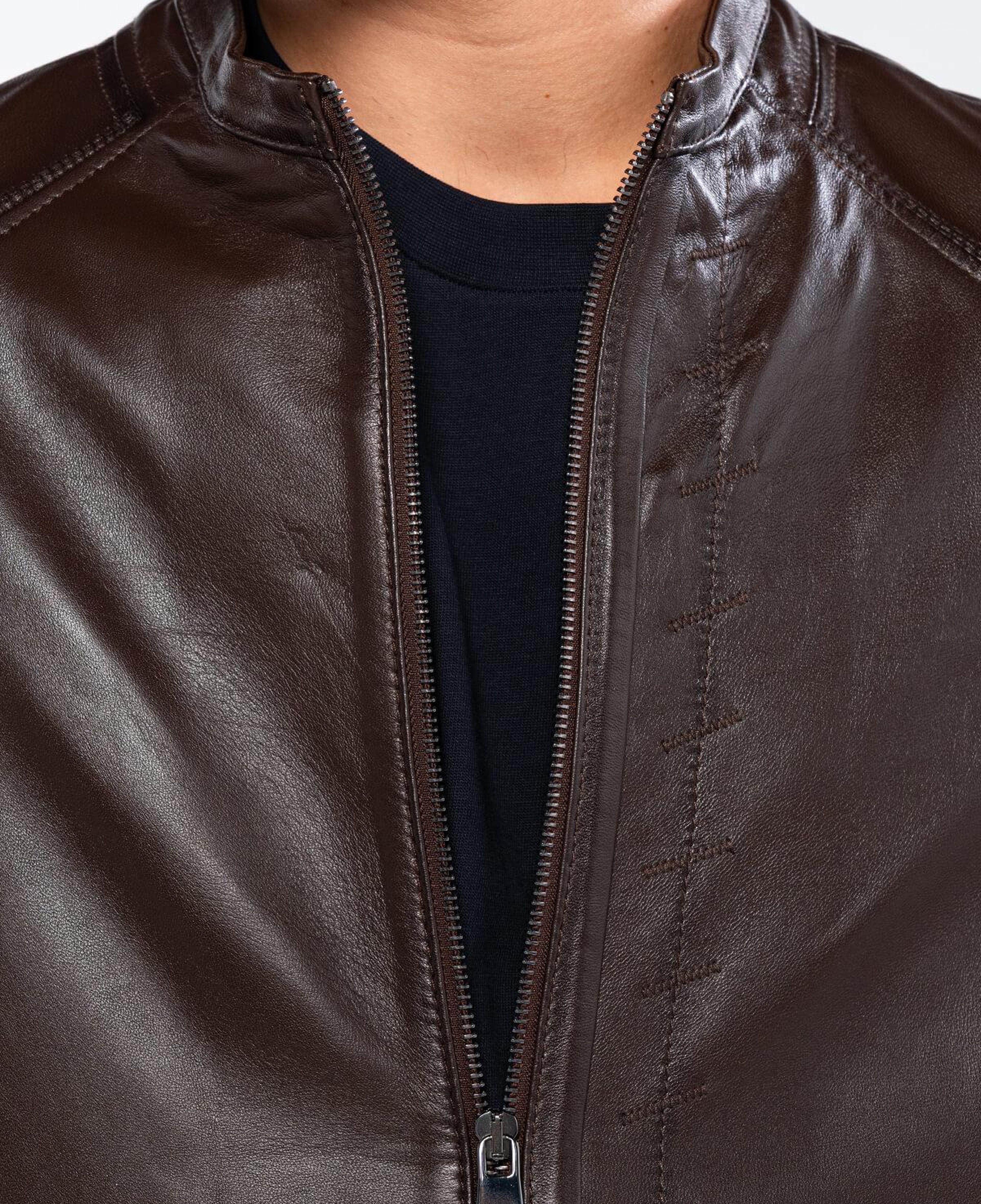 Tamer Tanca Erkek Hakiki Deri Kahverengi Deri Mont