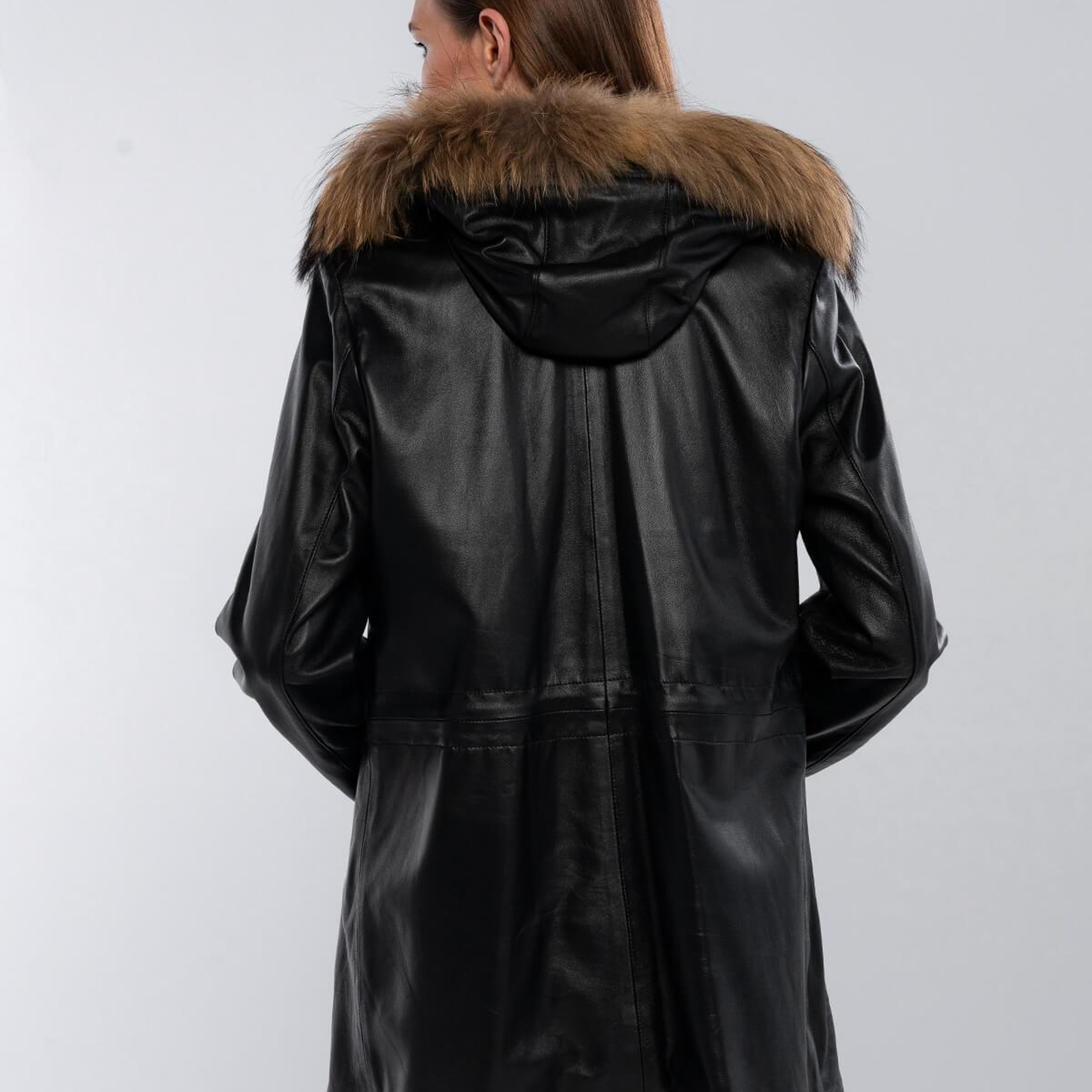 Tamer Tanca Kadın Hakiki Deri Siyah Deri Deri Mont